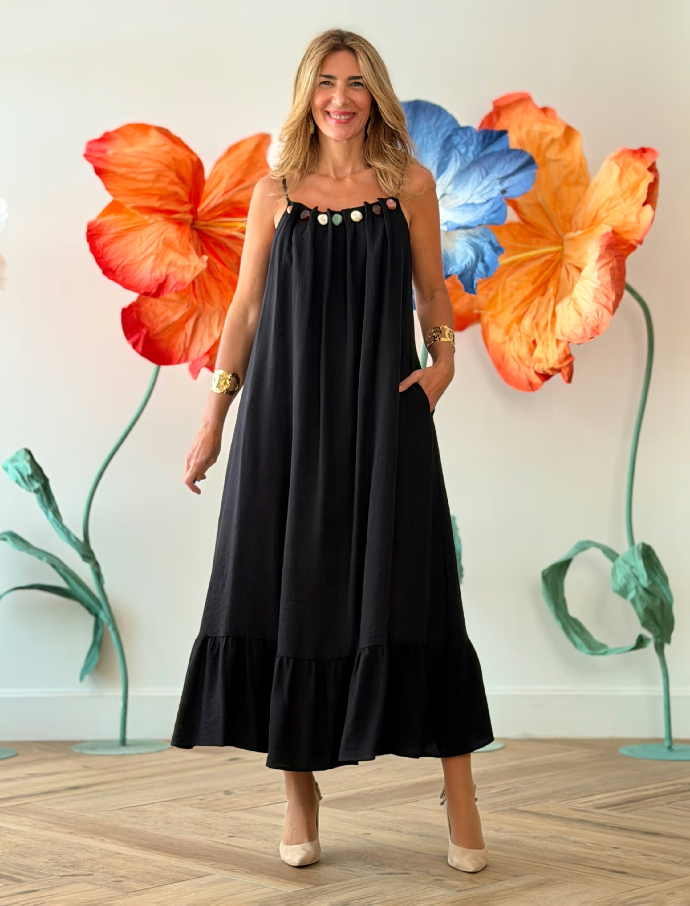 Vestido largo negro Marta
