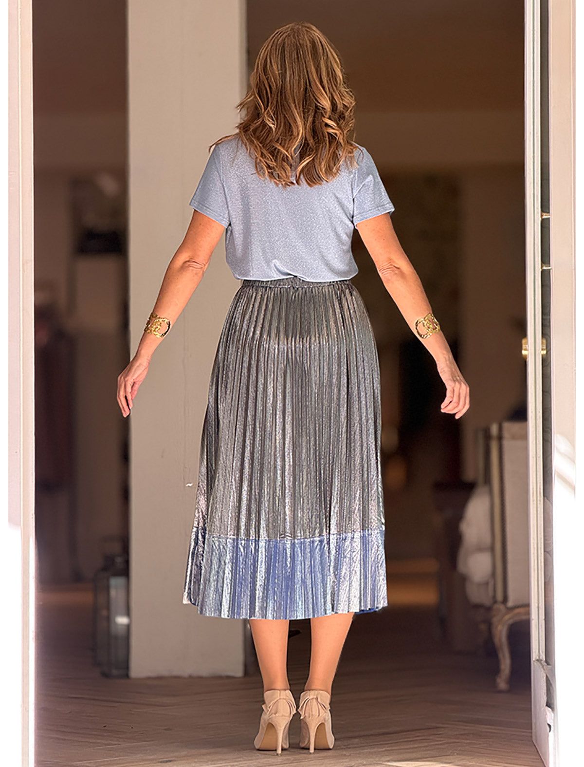 Camiseta listas chic celeste