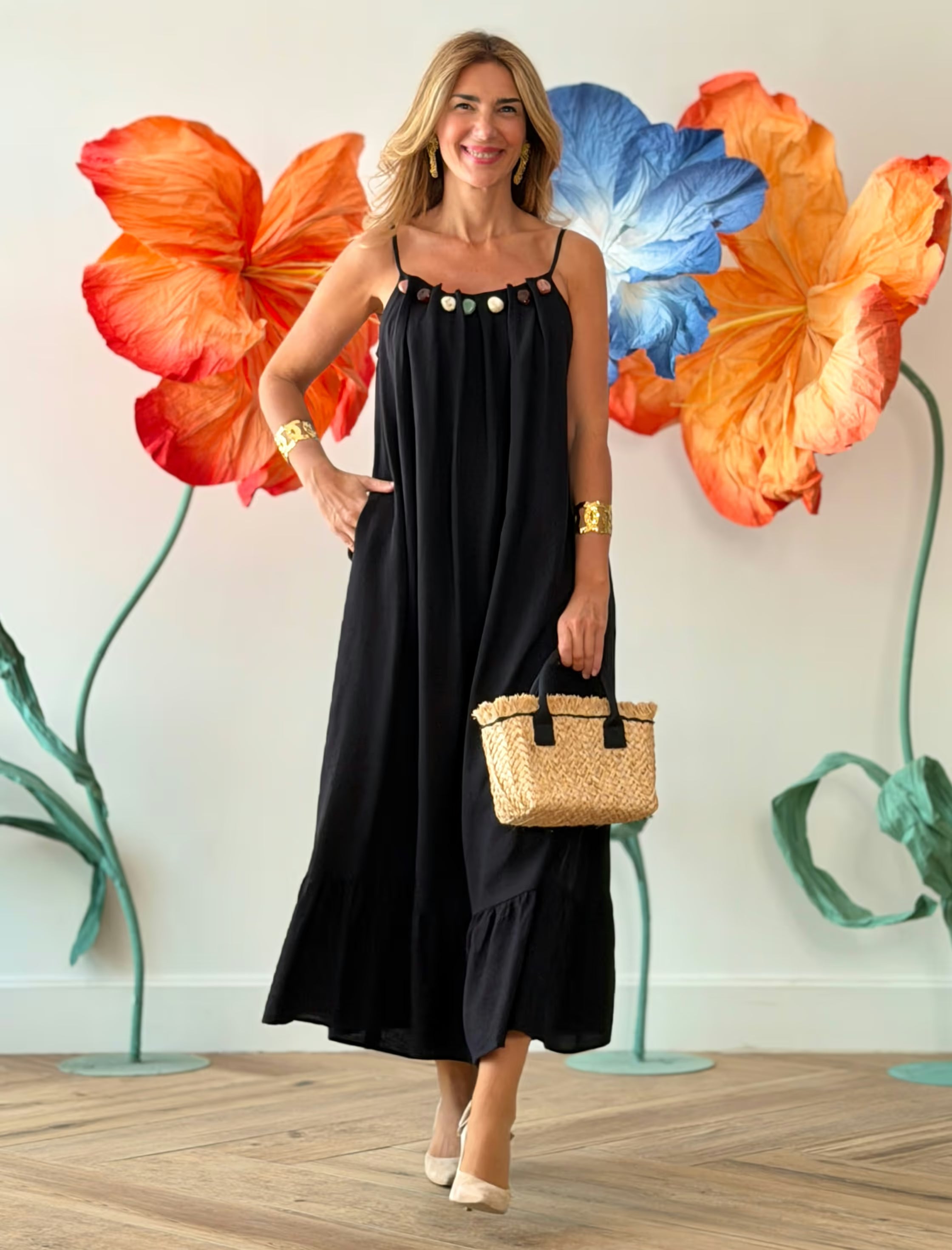Vestido largo negro Marta