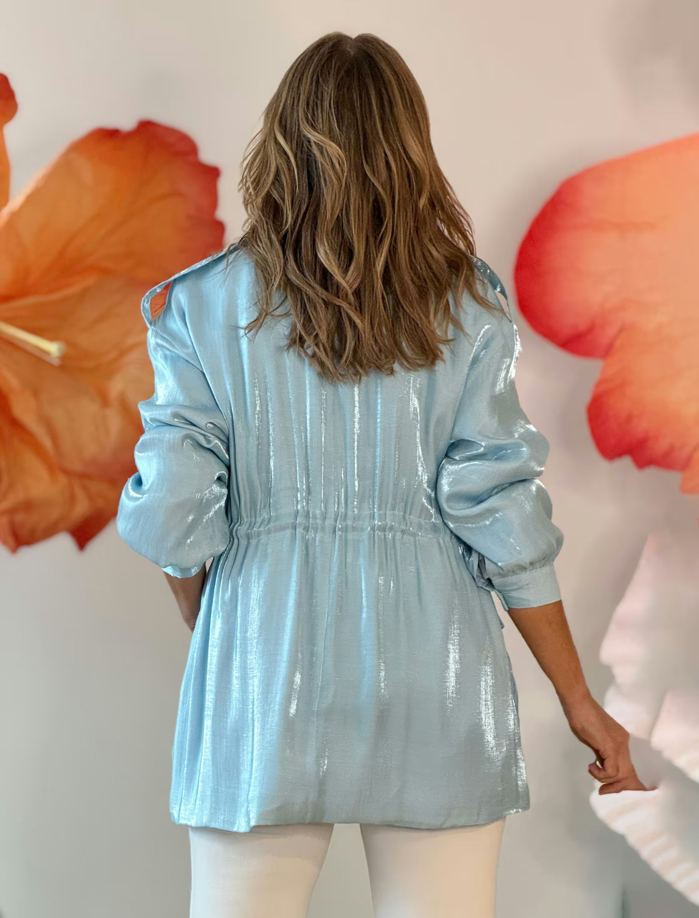 Chaqueta Sahariana celeste chic