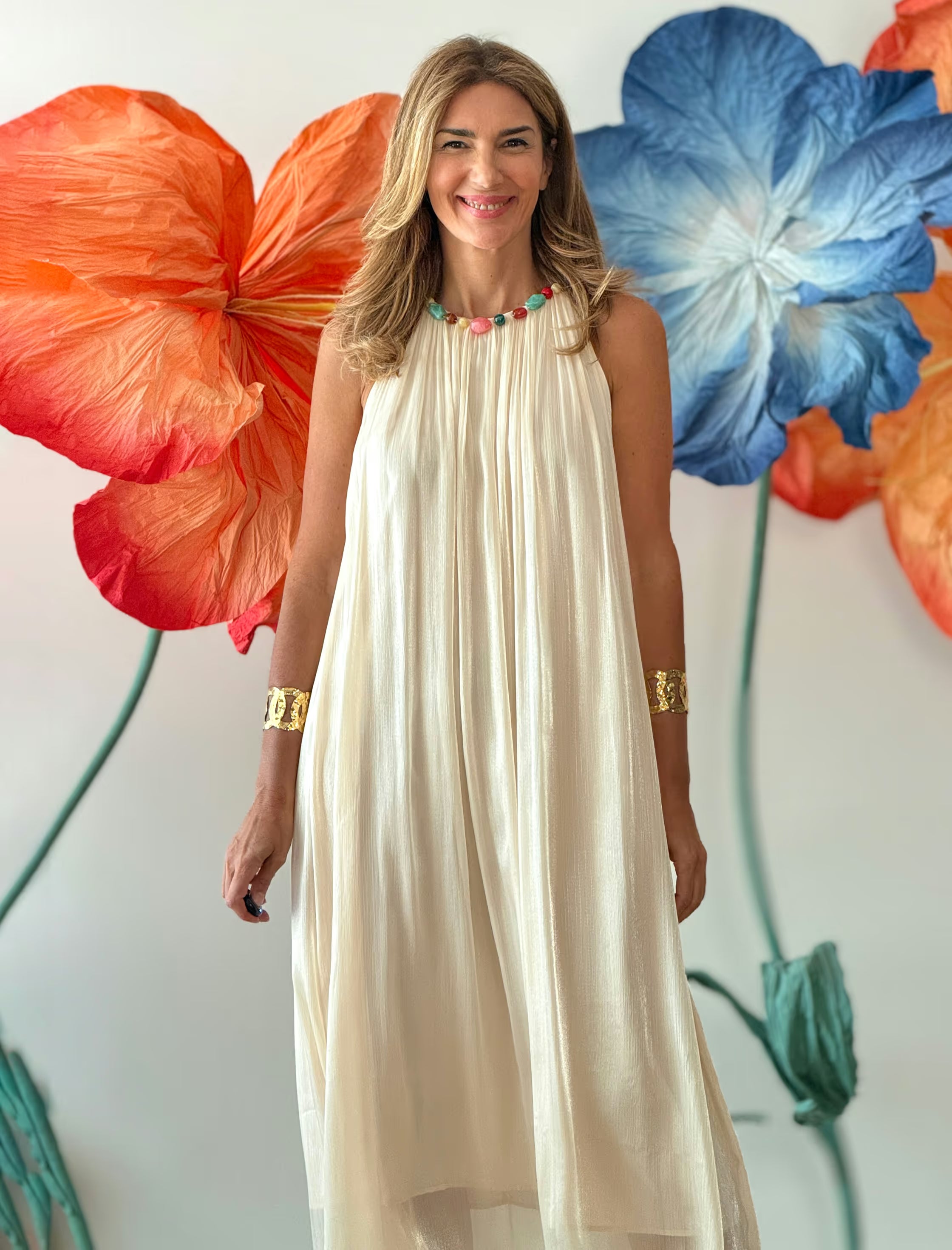 Vestido largo beige Atenas
