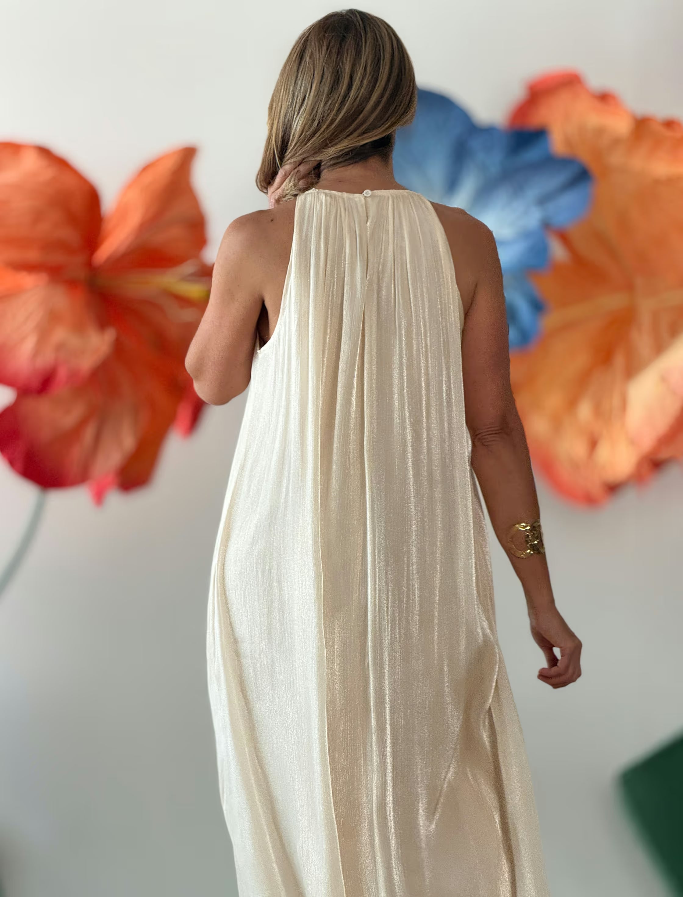 Vestido largo beige Atenas