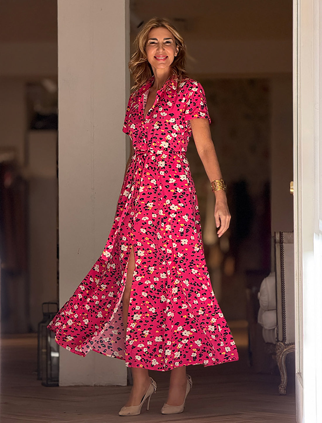 Vestido camisero flowers