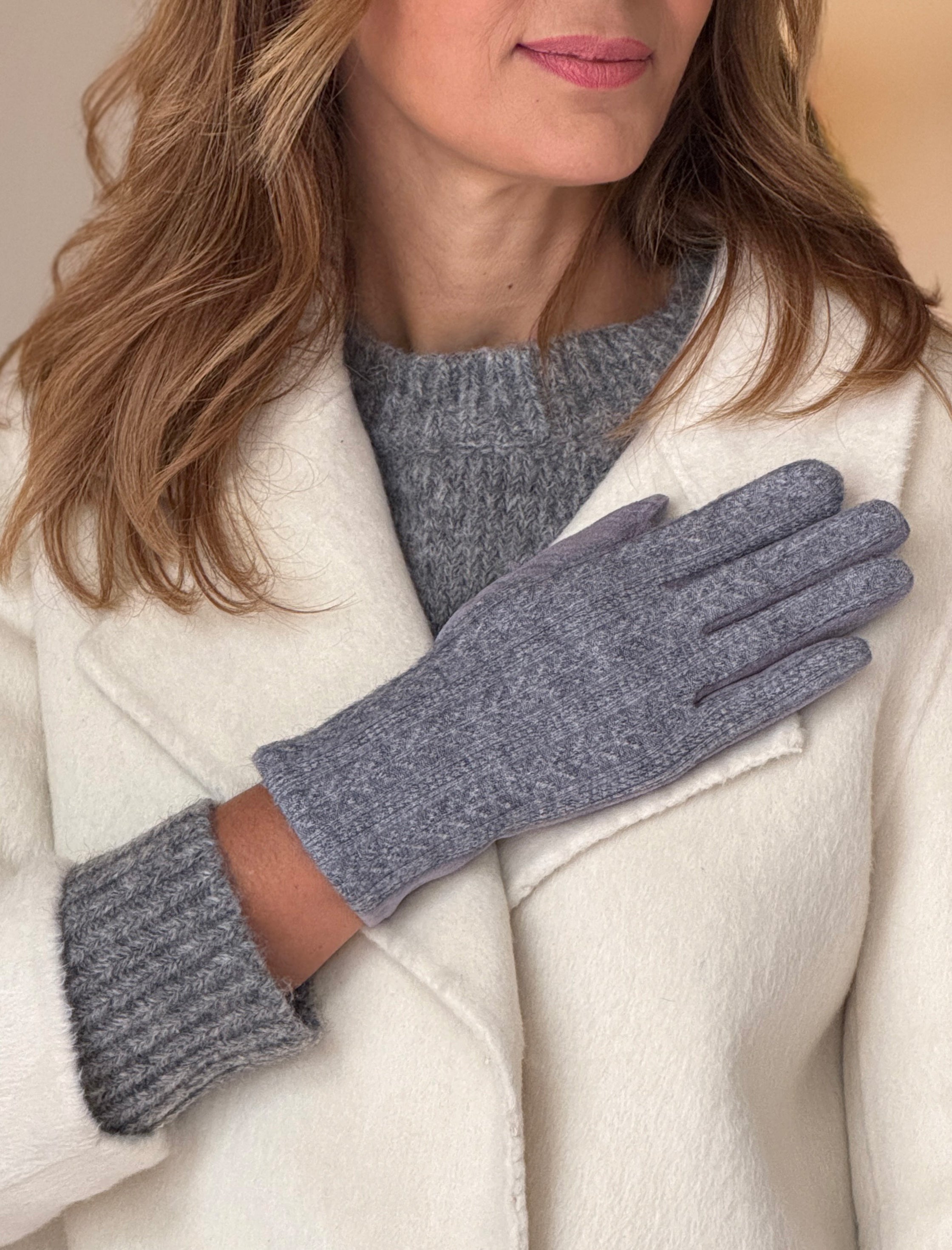 Chaqueta cruzada de lana beig claro