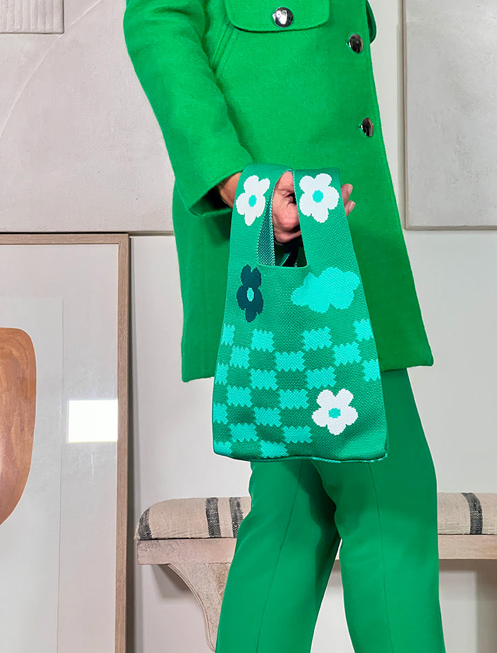 Bolso de punto Flowers
