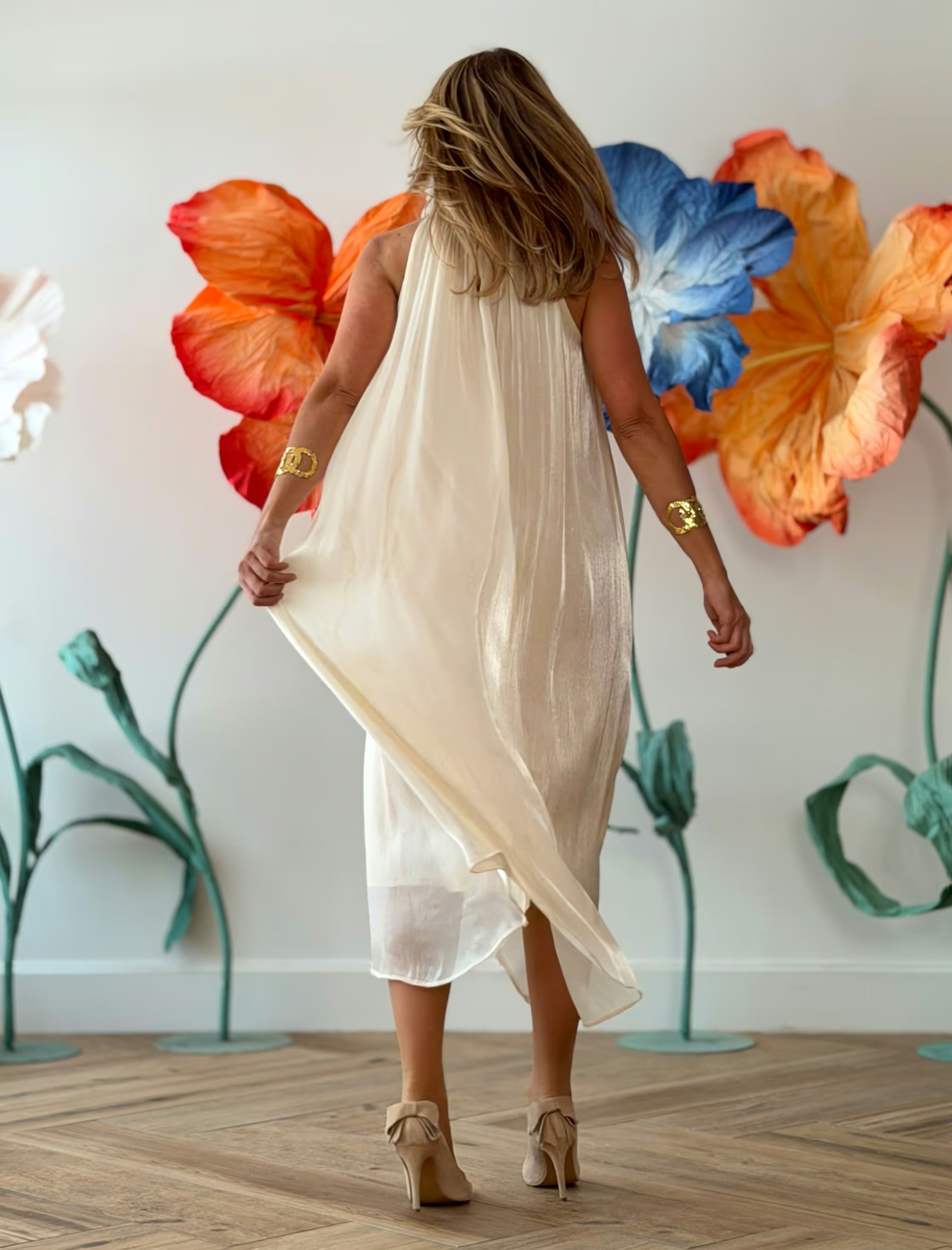 Vestido largo beige Atenas
