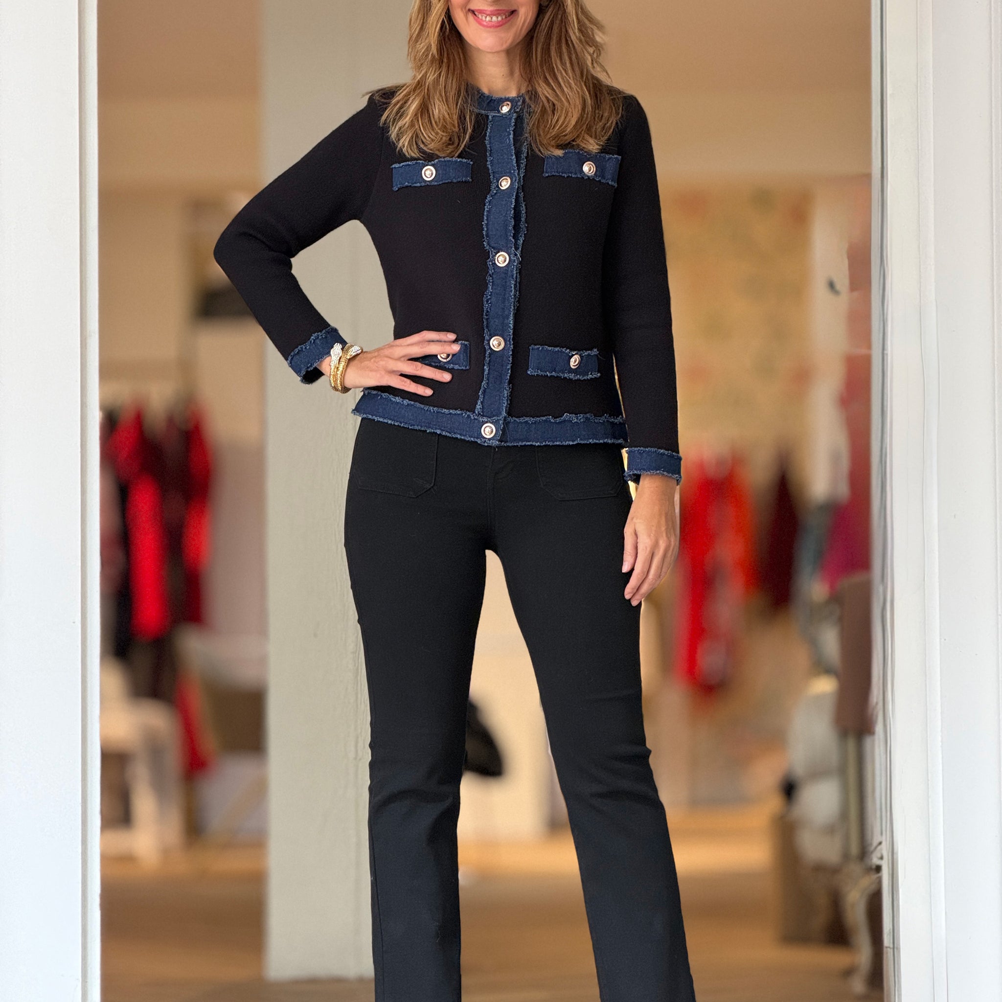 Chaqueta denim negra