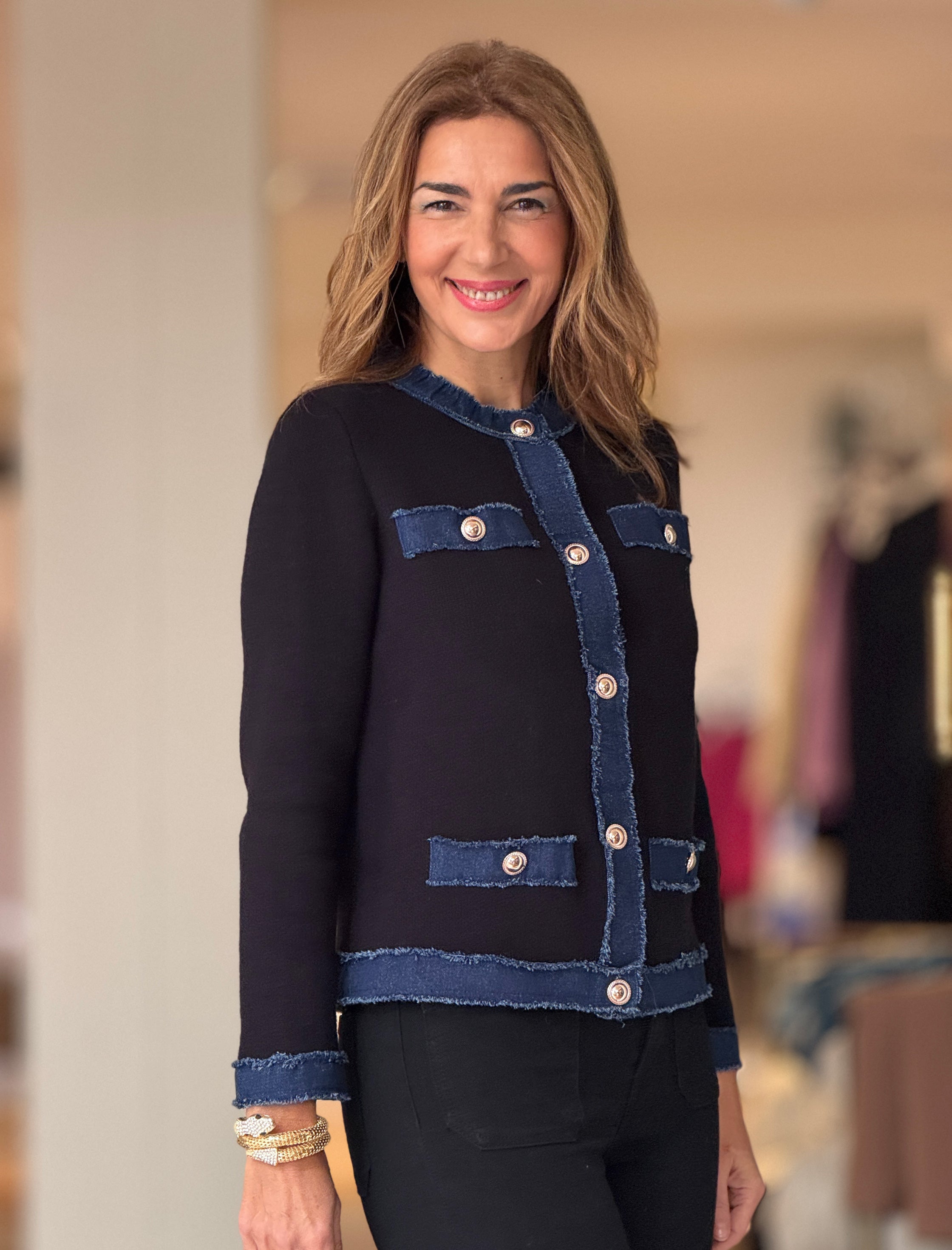 Chaqueta denim negra