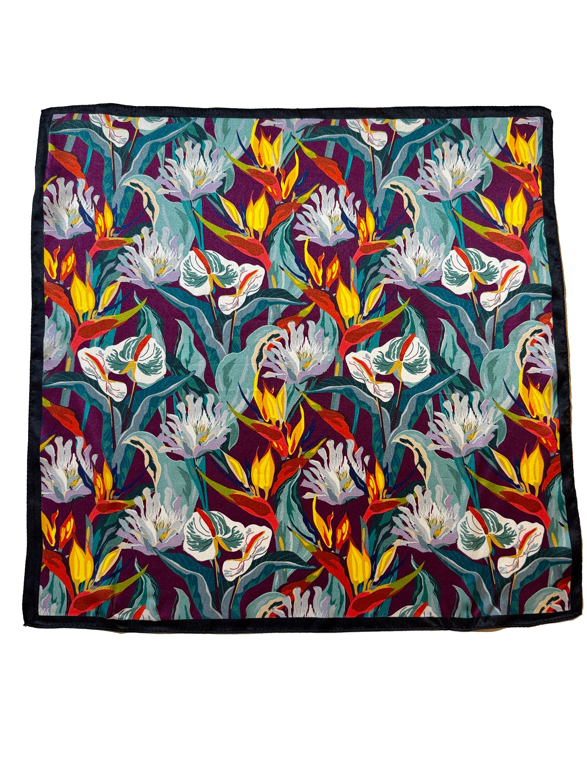 Pañuelo de cuello seda floral