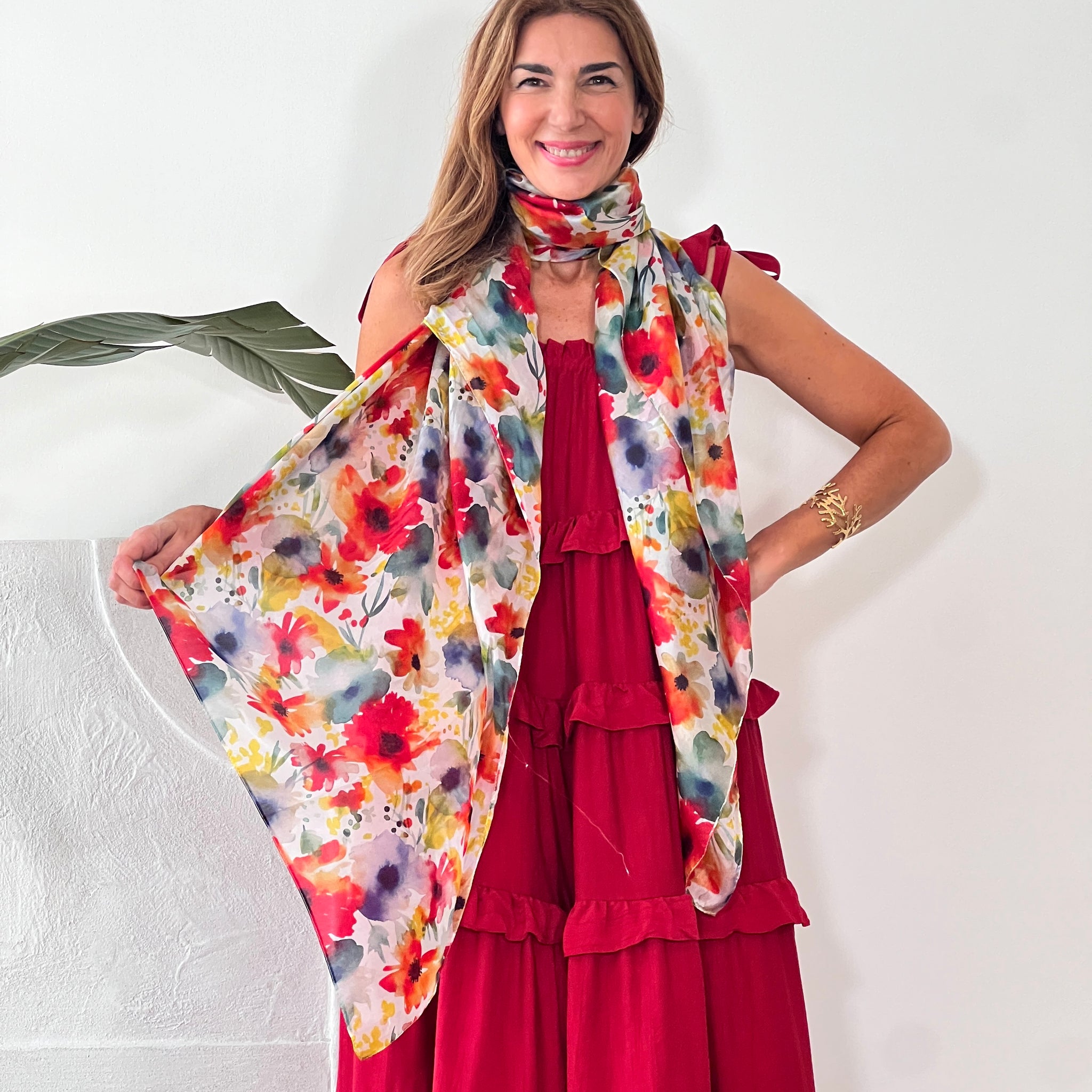 Pañuelo de seda Fiore