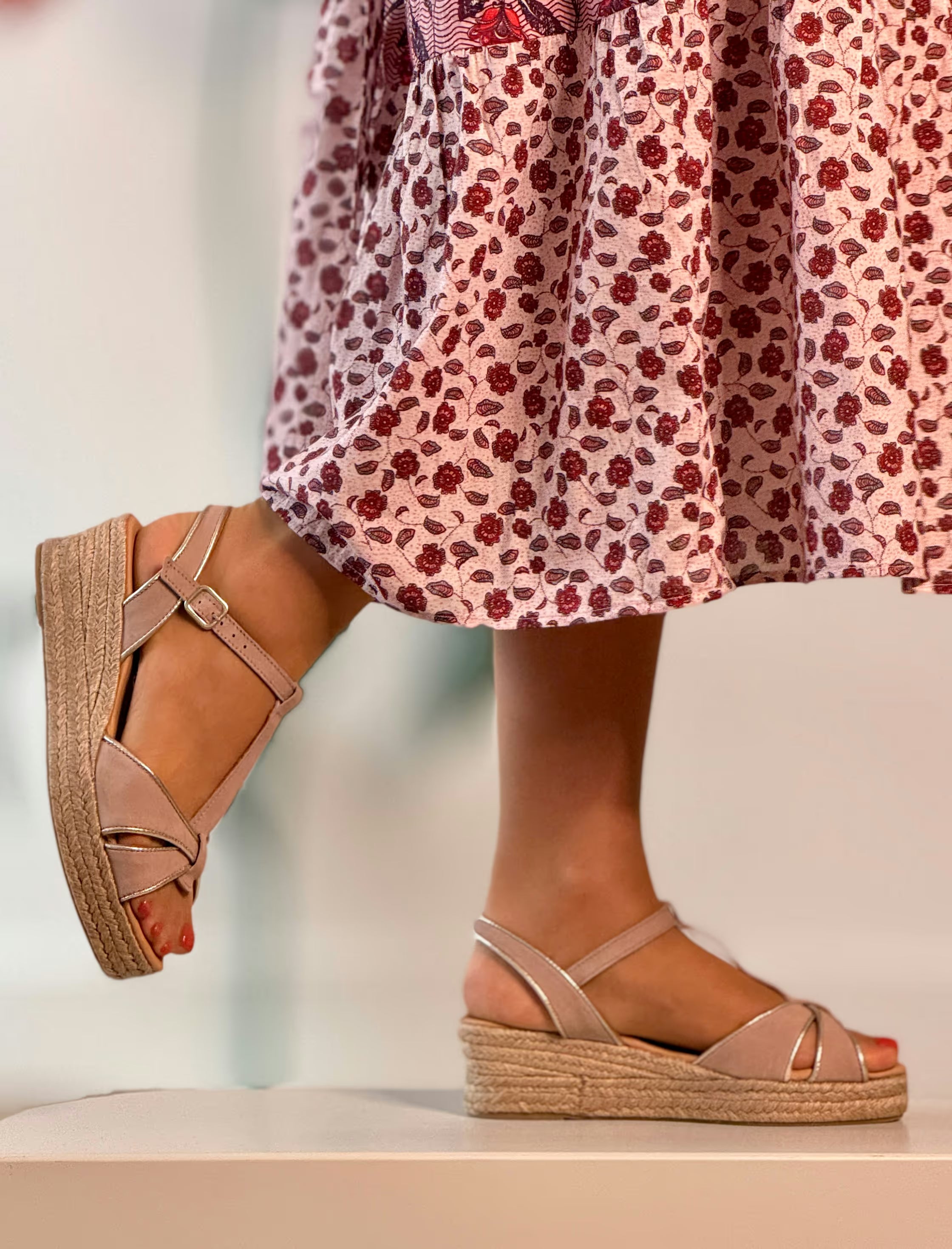 Alpargata de Cuña Sandalia Palma nude