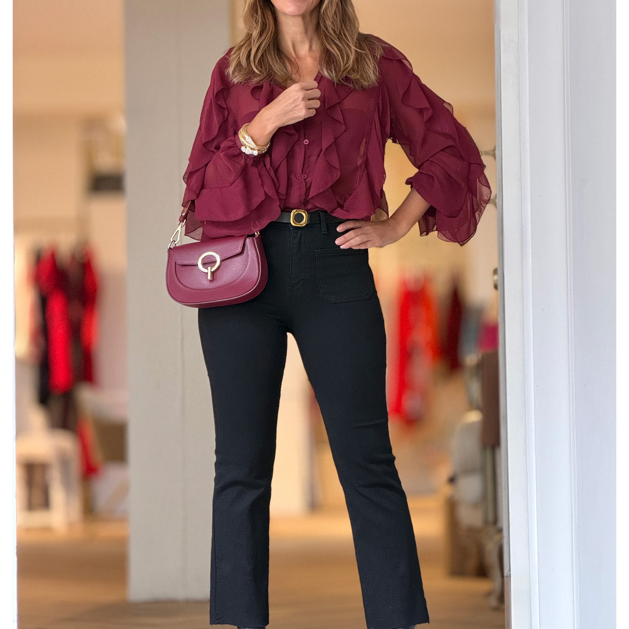 Pantalón vaquero negro bolsillos