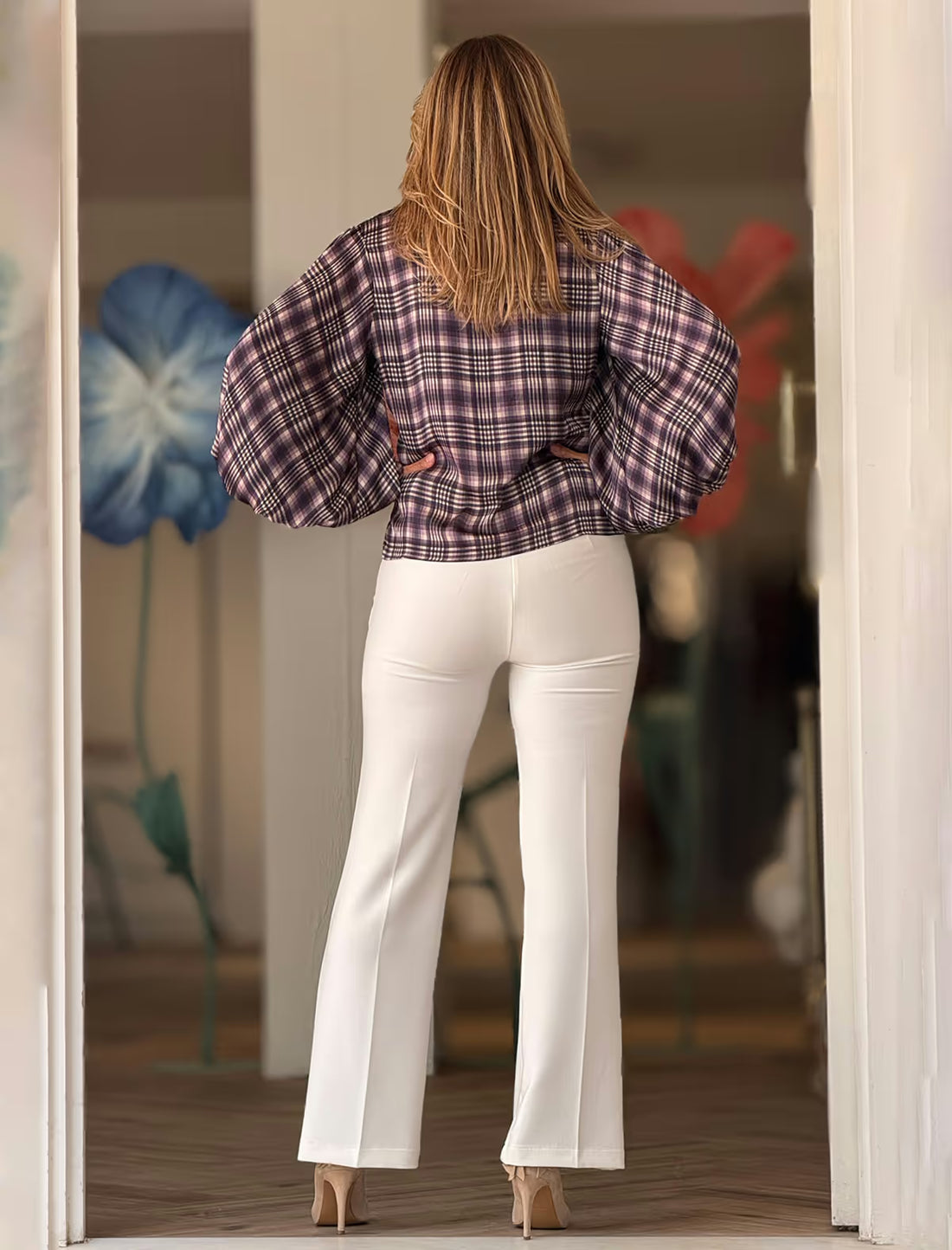 Pantalón blanco de mujer ideal de bolsillos