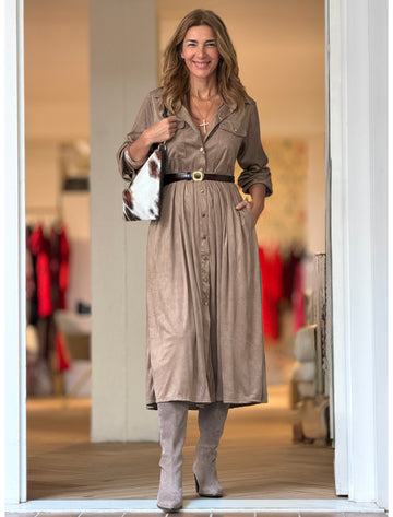 Vestido camisero visón