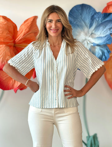 Natural blue striped shirt