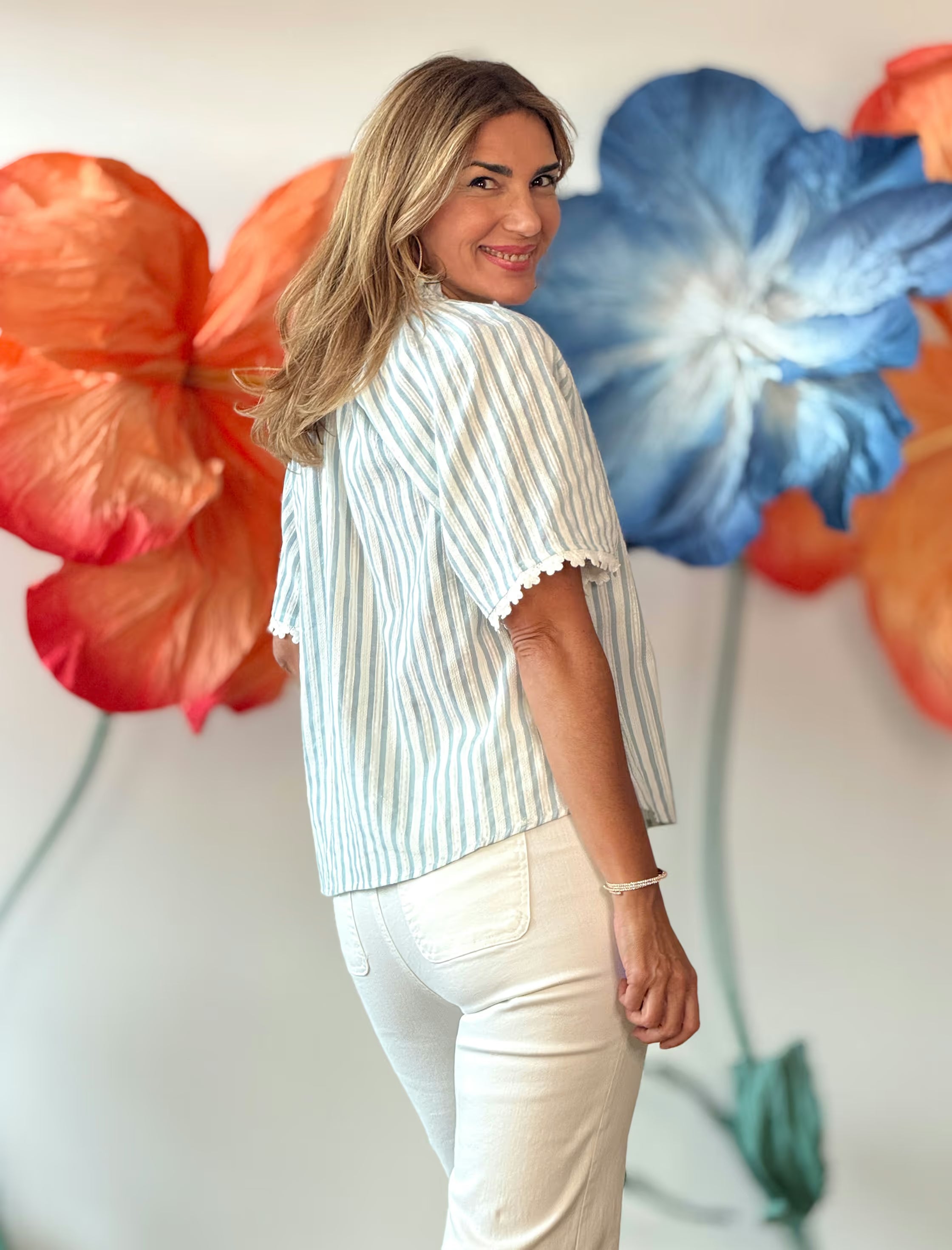 Natural blue striped shirt