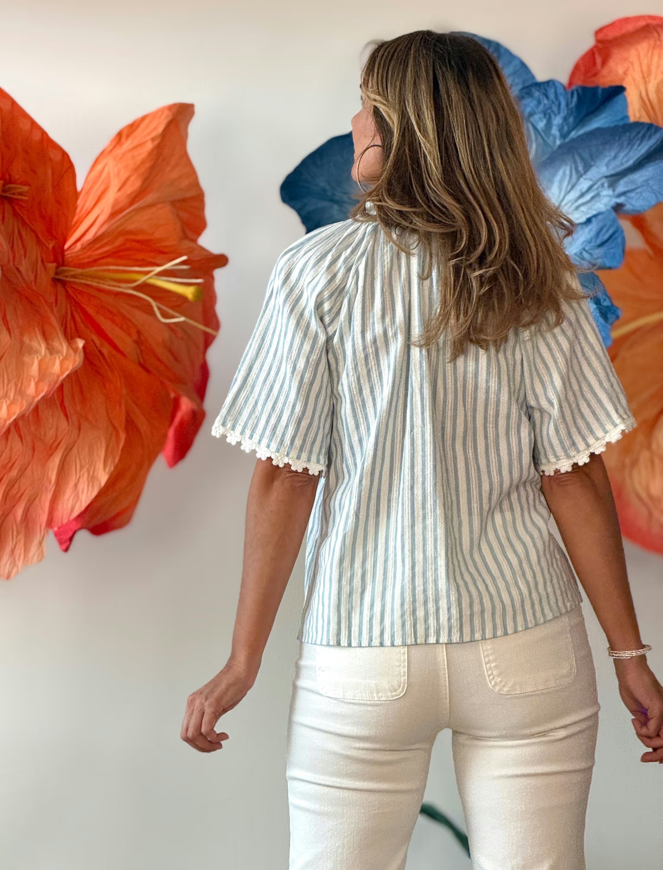Natural blue striped shirt