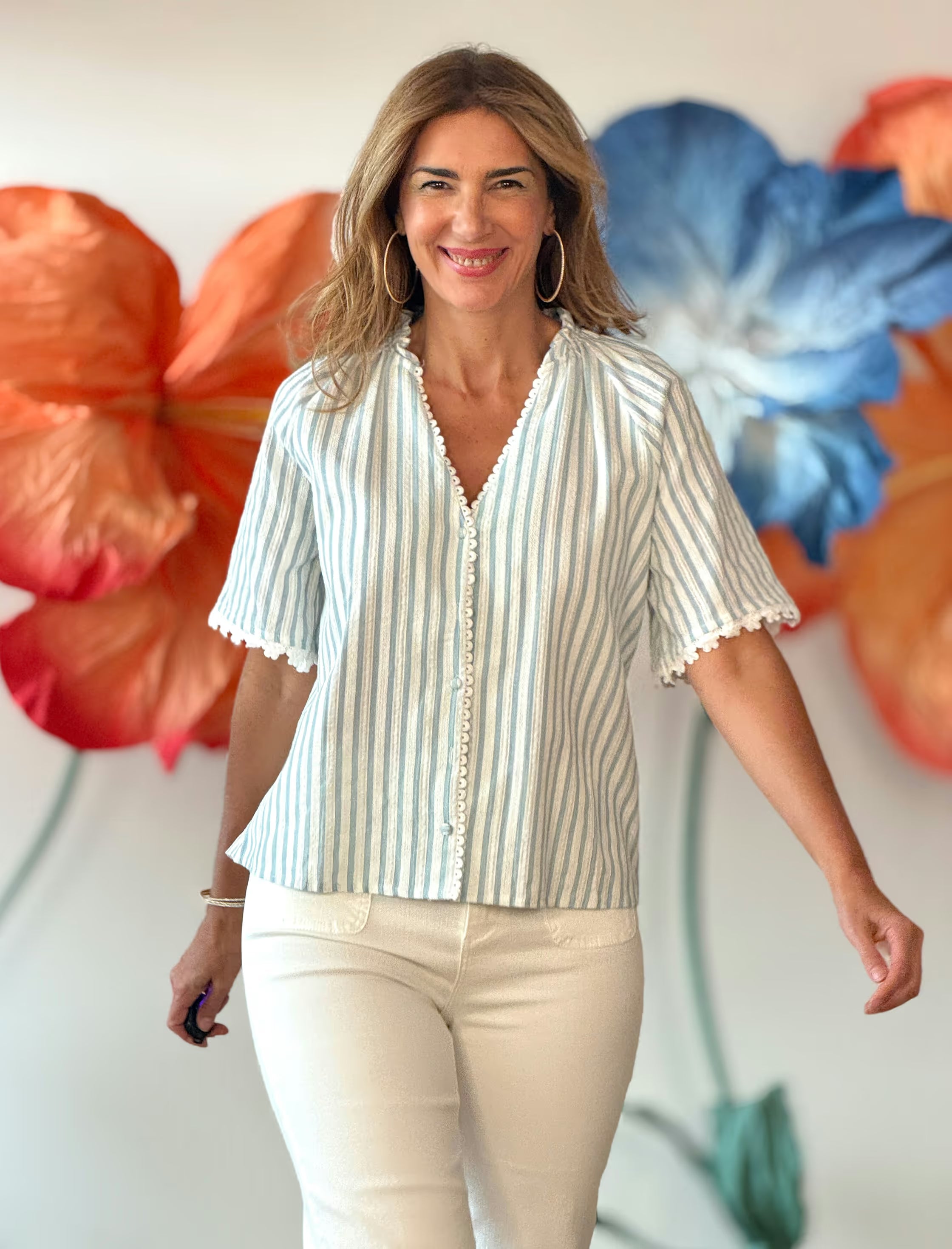 Natural blue striped shirt