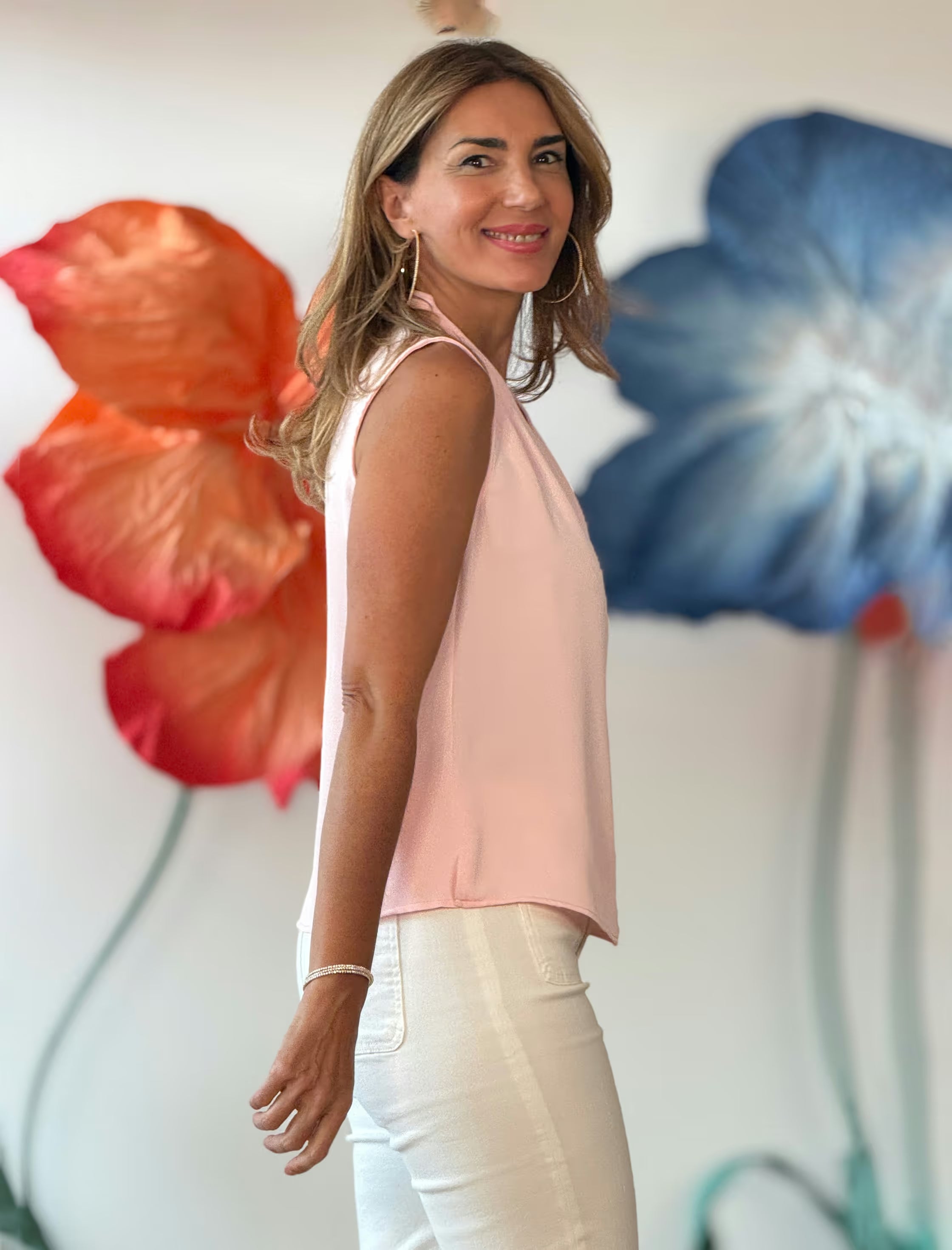 Blusa rosa fluida chic