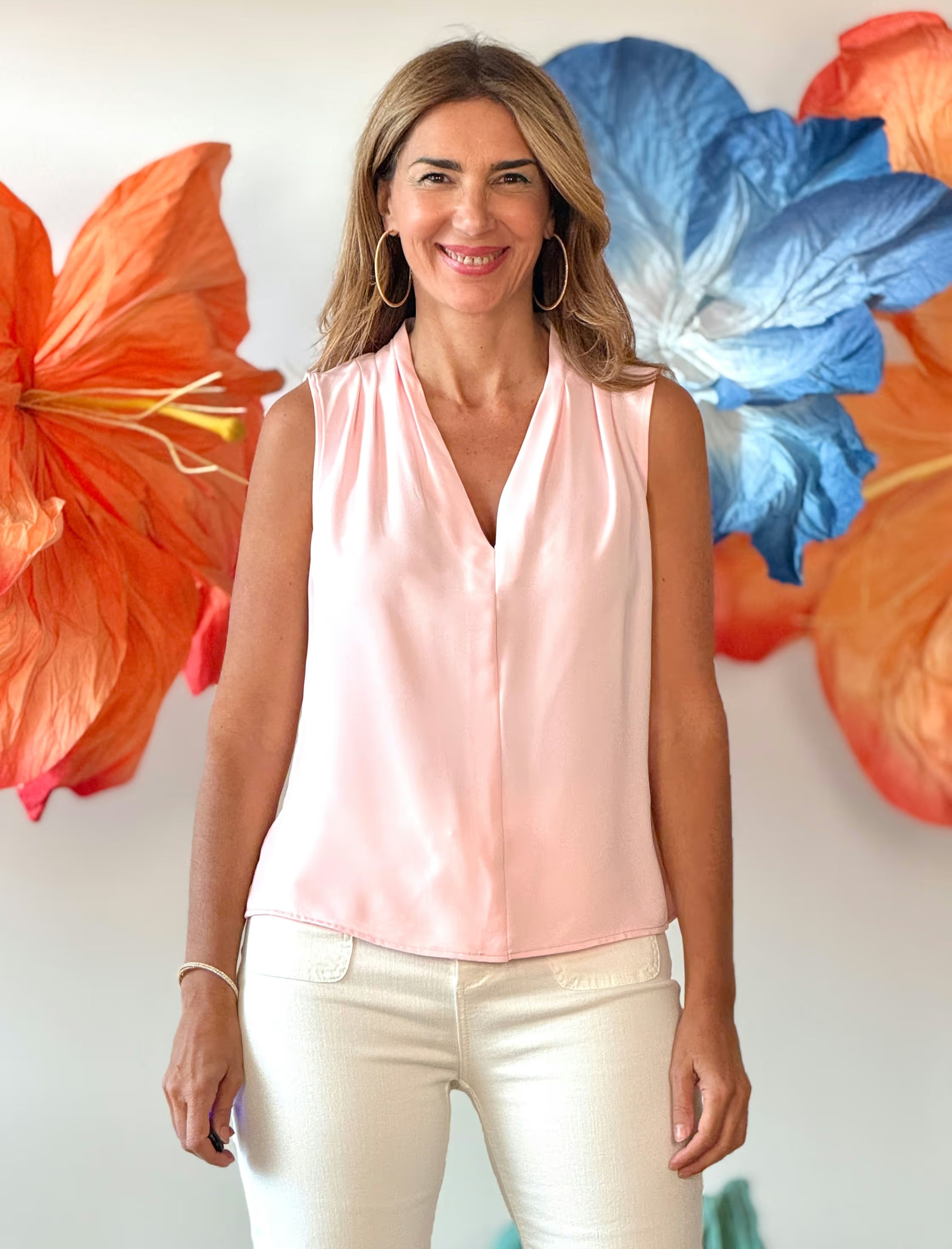 Blusa rosa fluida chic
