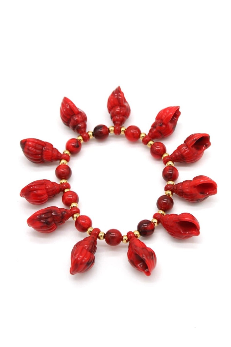 Pulsera caracolas chic coral | Nuria Cobo