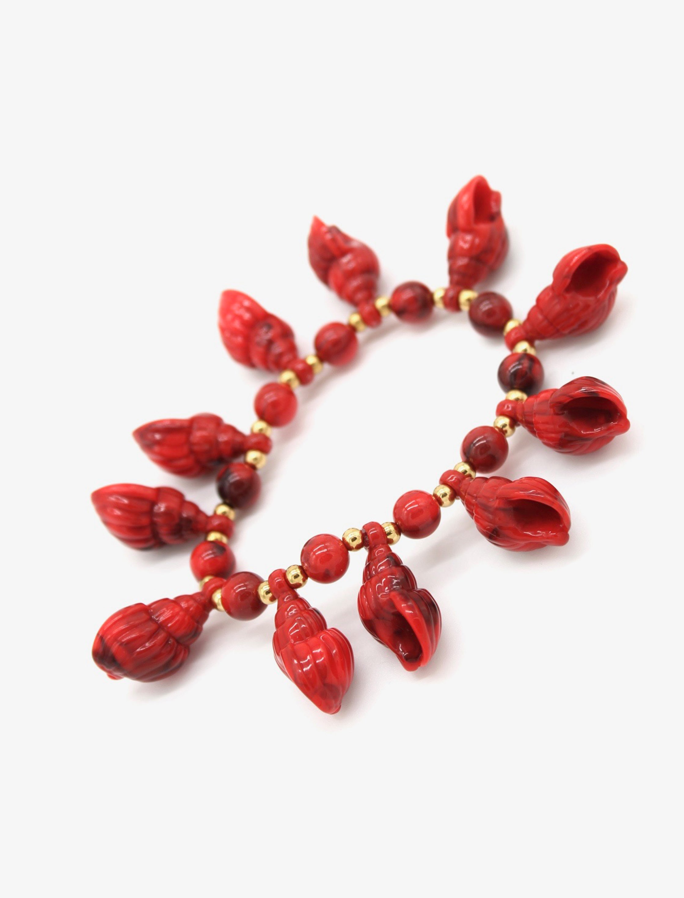 Pulsera caracolas chic coral | Nuria Cobo