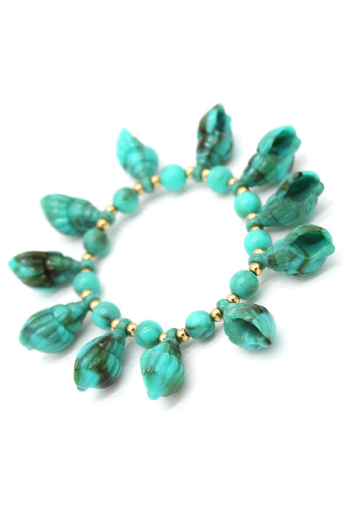 Pulsera Caracolas chic turquesa
