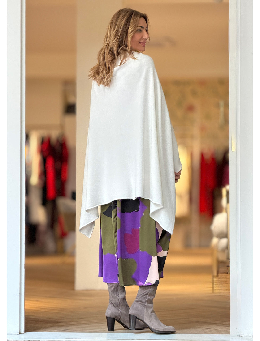 Capa de punto blanca