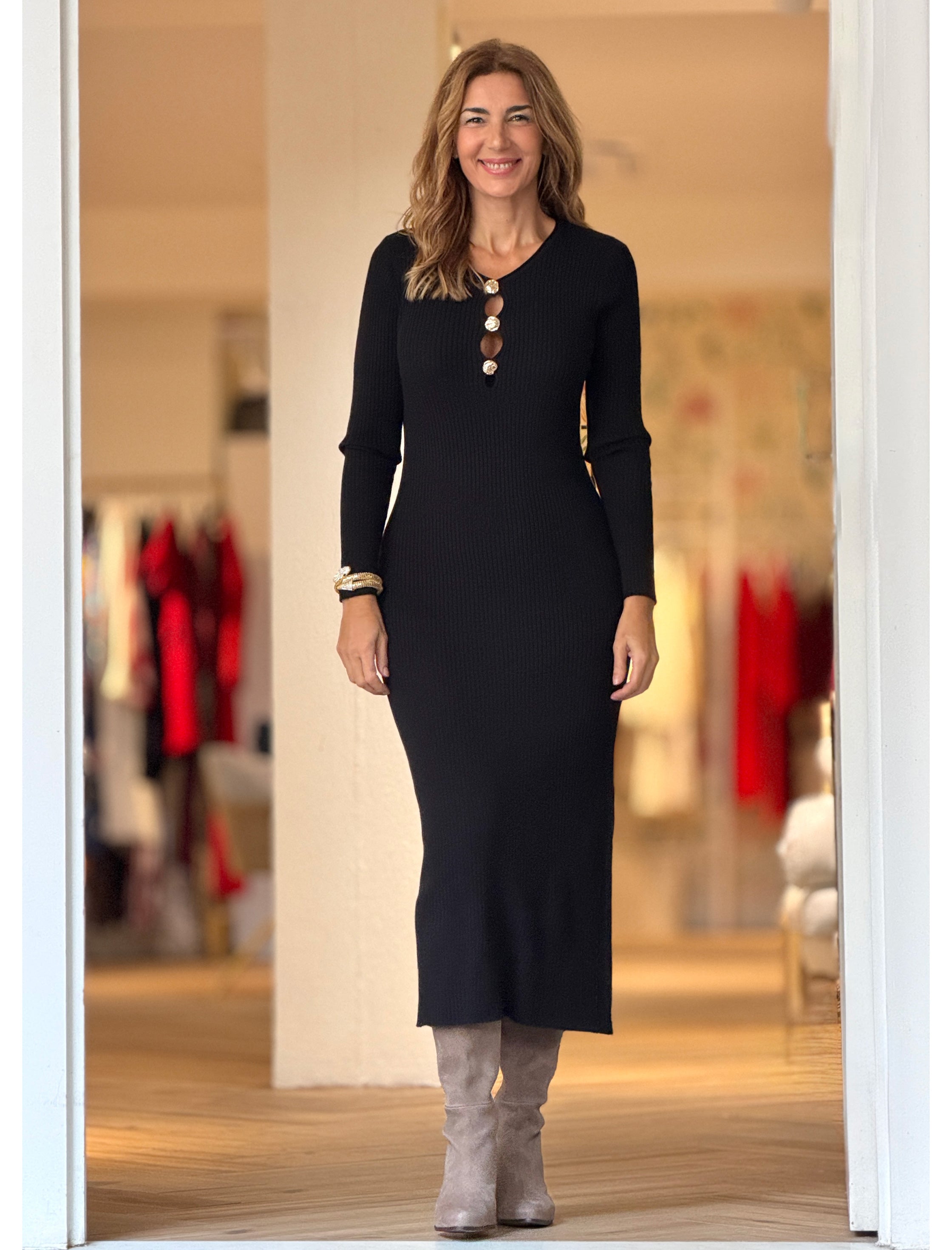 Vestido de punto negro