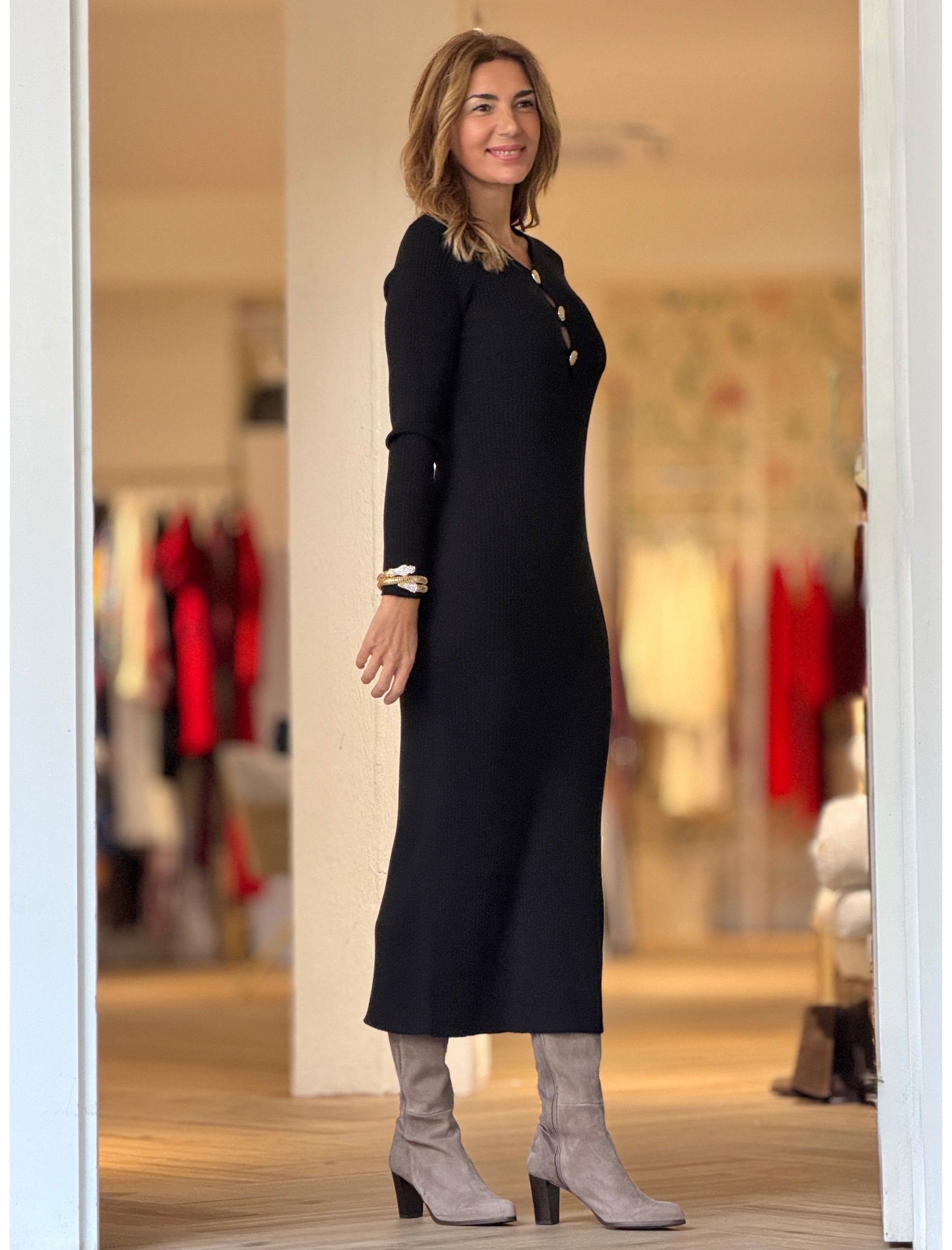 Vestido de punto negro