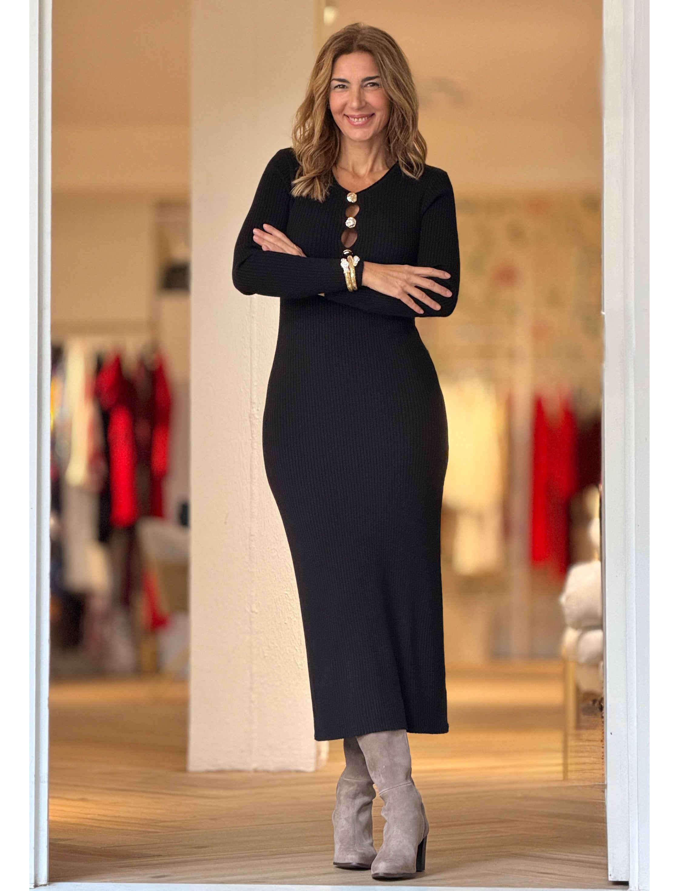 Vestido de punto negro