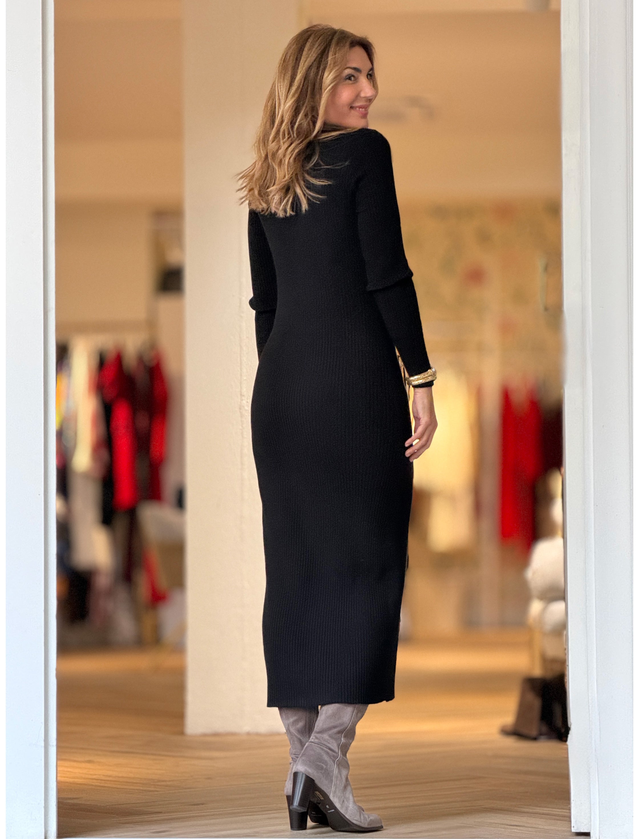 Vestido de punto negro