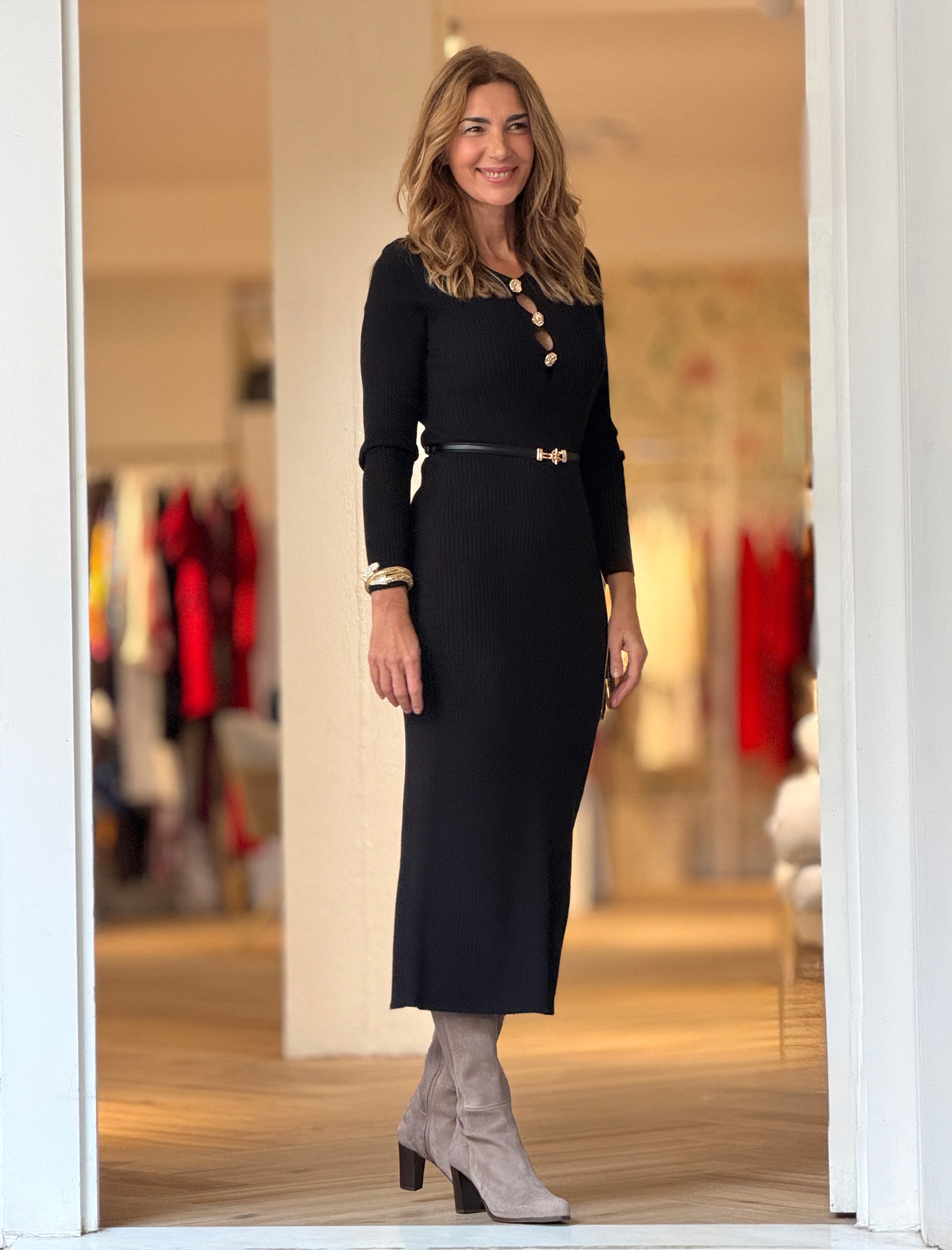 Vestido de punto negro
