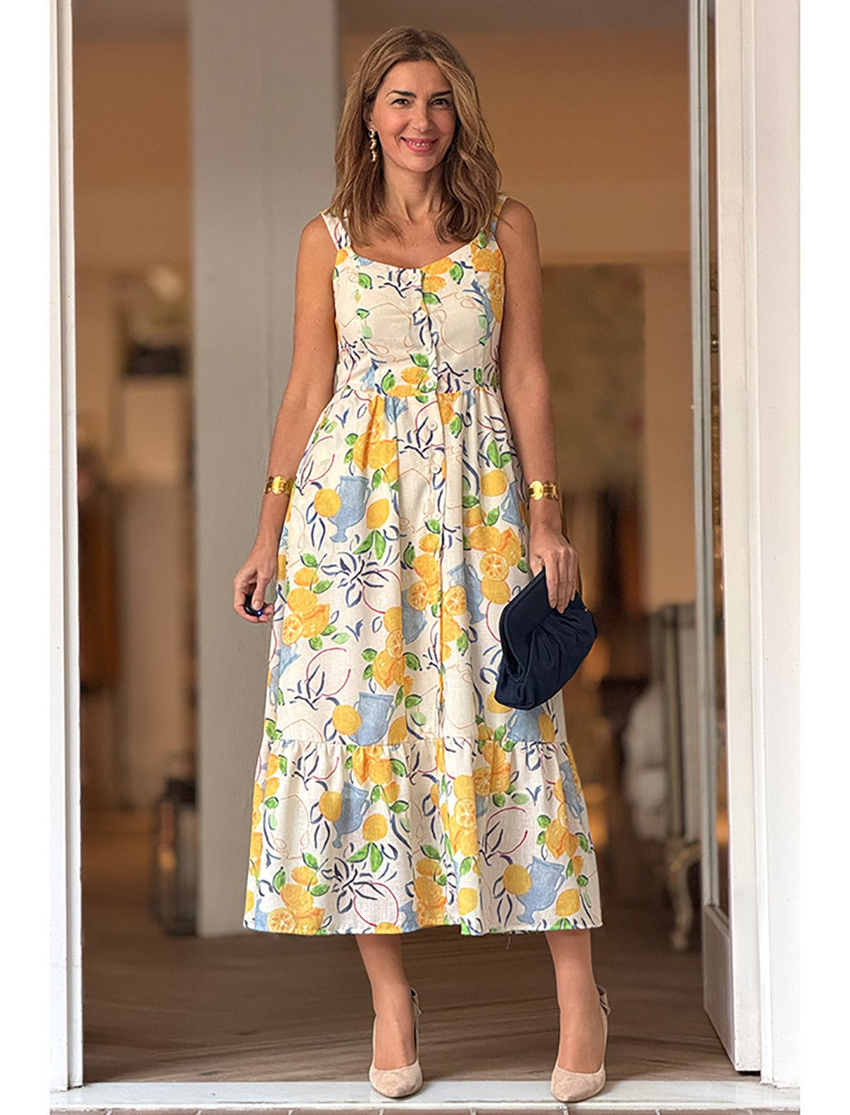 Vestido de tirantes estampado ideal