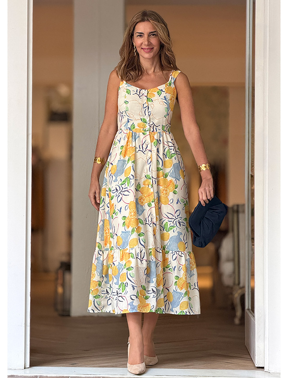 Vestido de tirantes estampado ideal