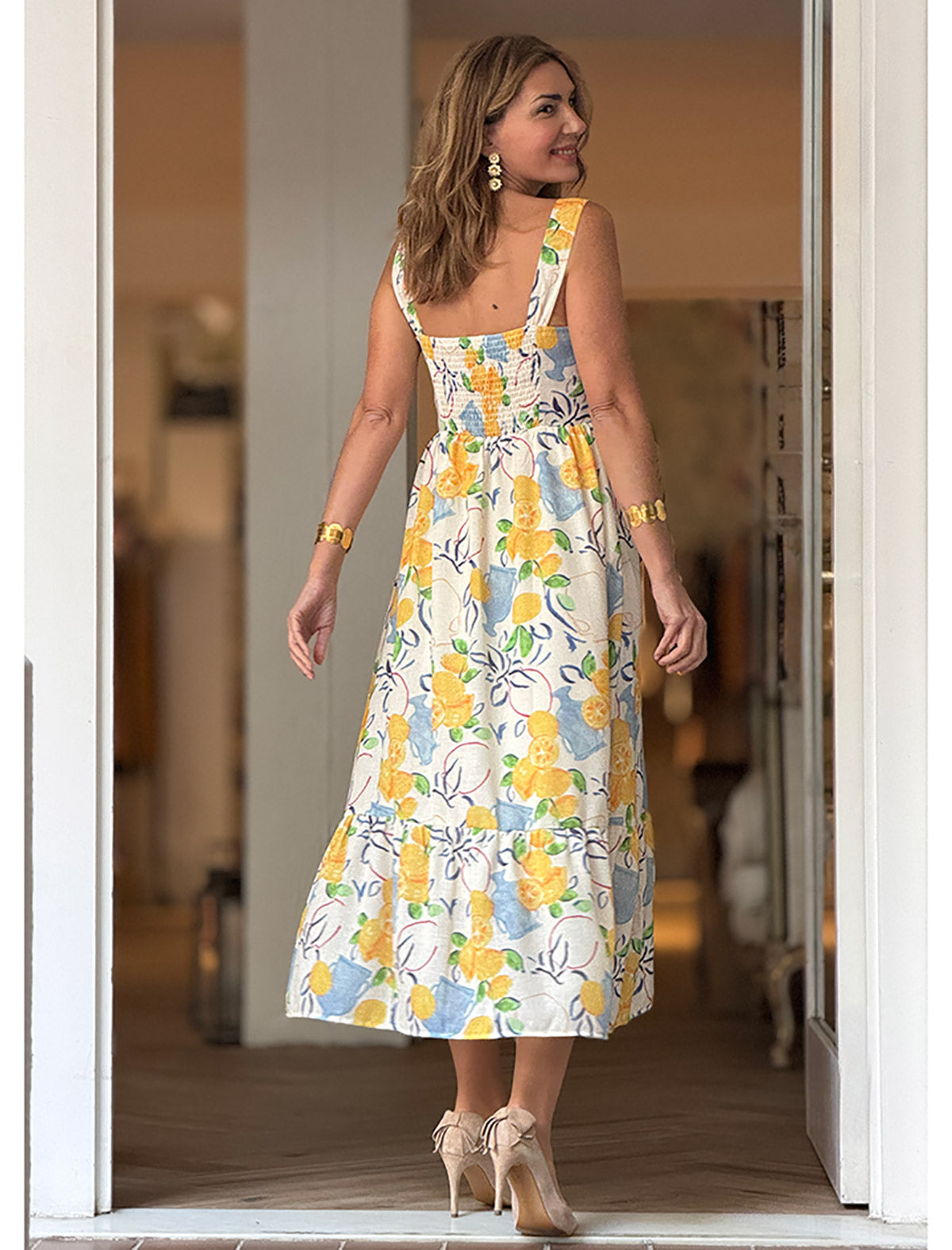 Vestido de tirantes estampado ideal