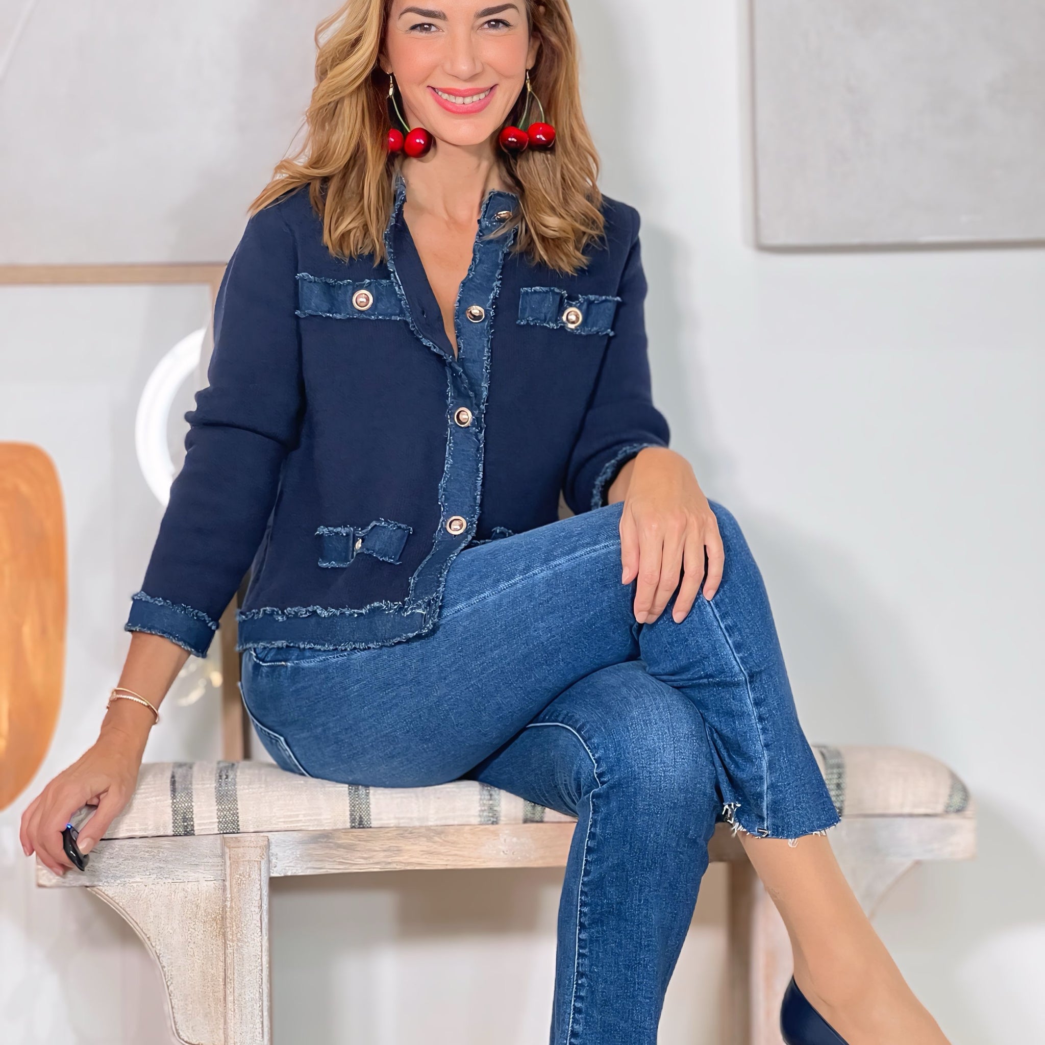 Chaqueta denim punto