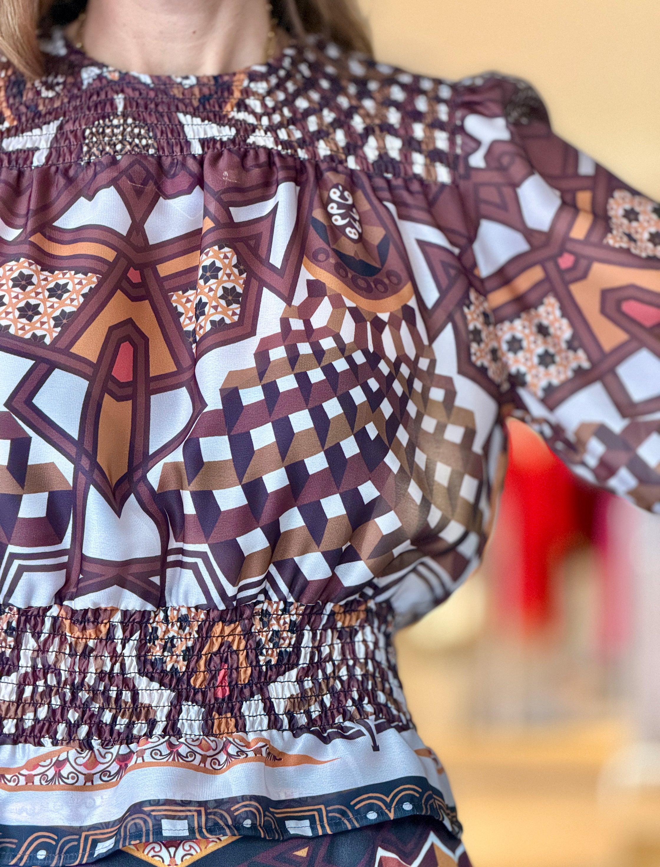 Camisa estampada mosaic ideal