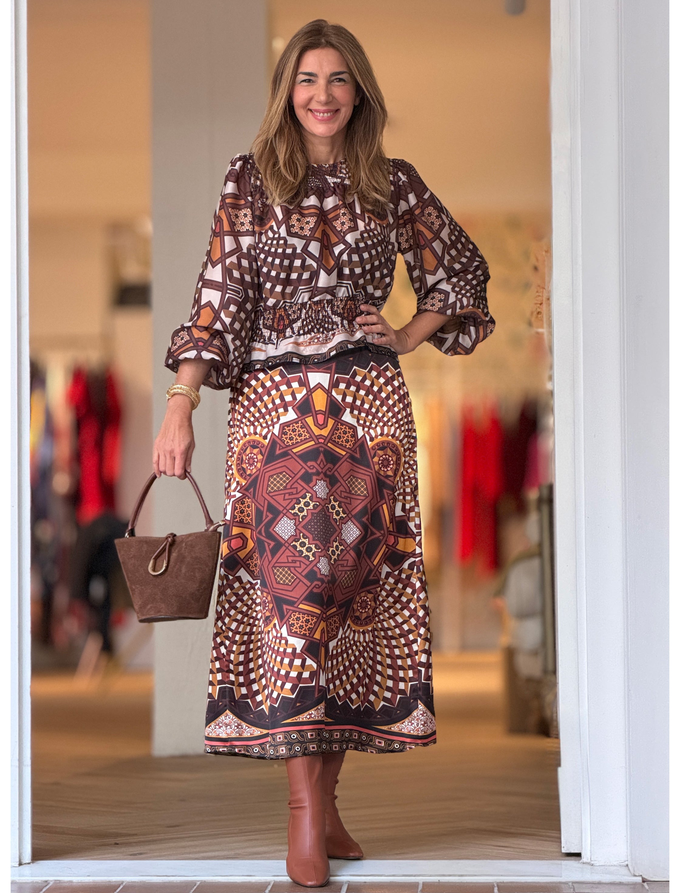 Camisa estampada mosaic ideal