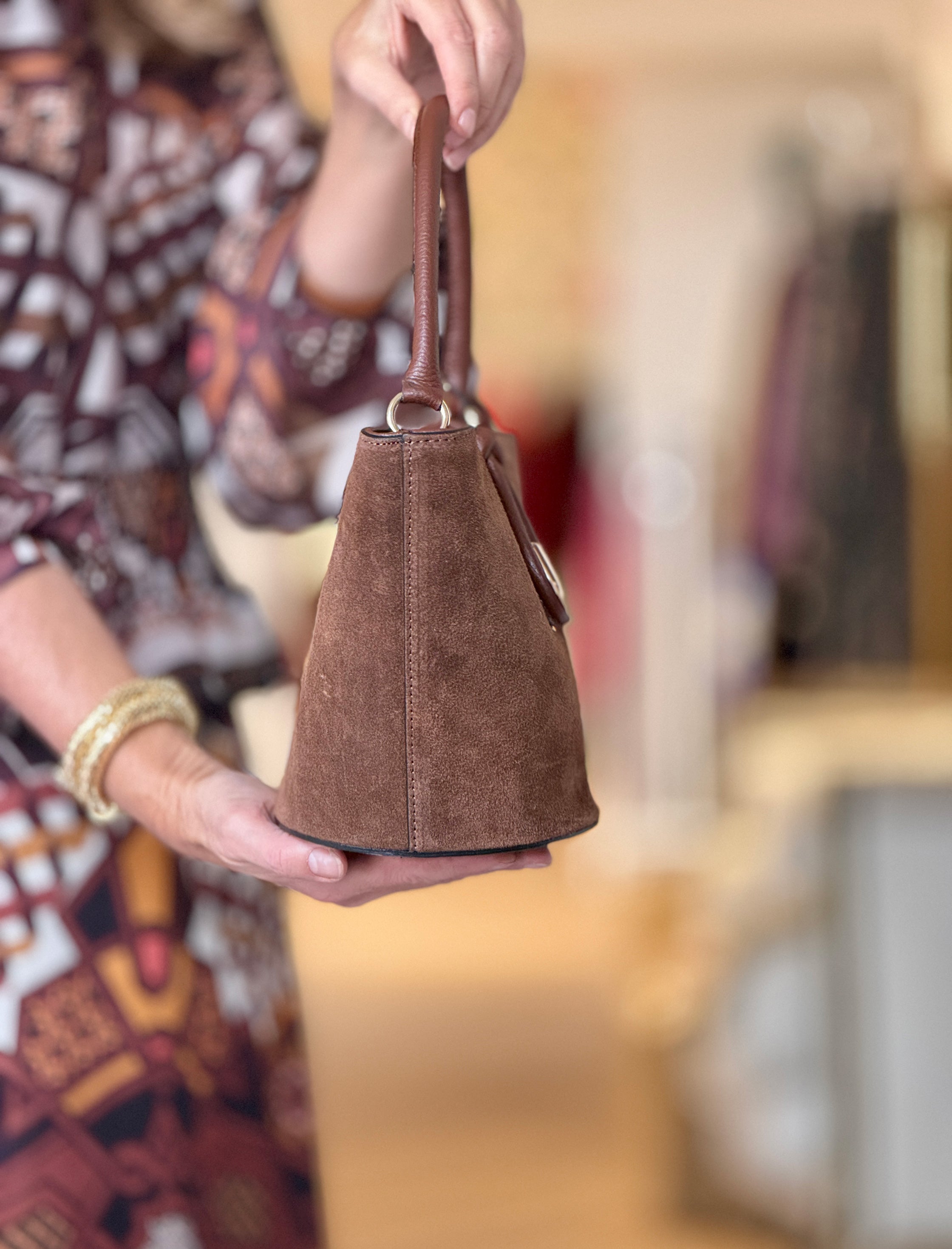 Bolso mini cesta chic cuero