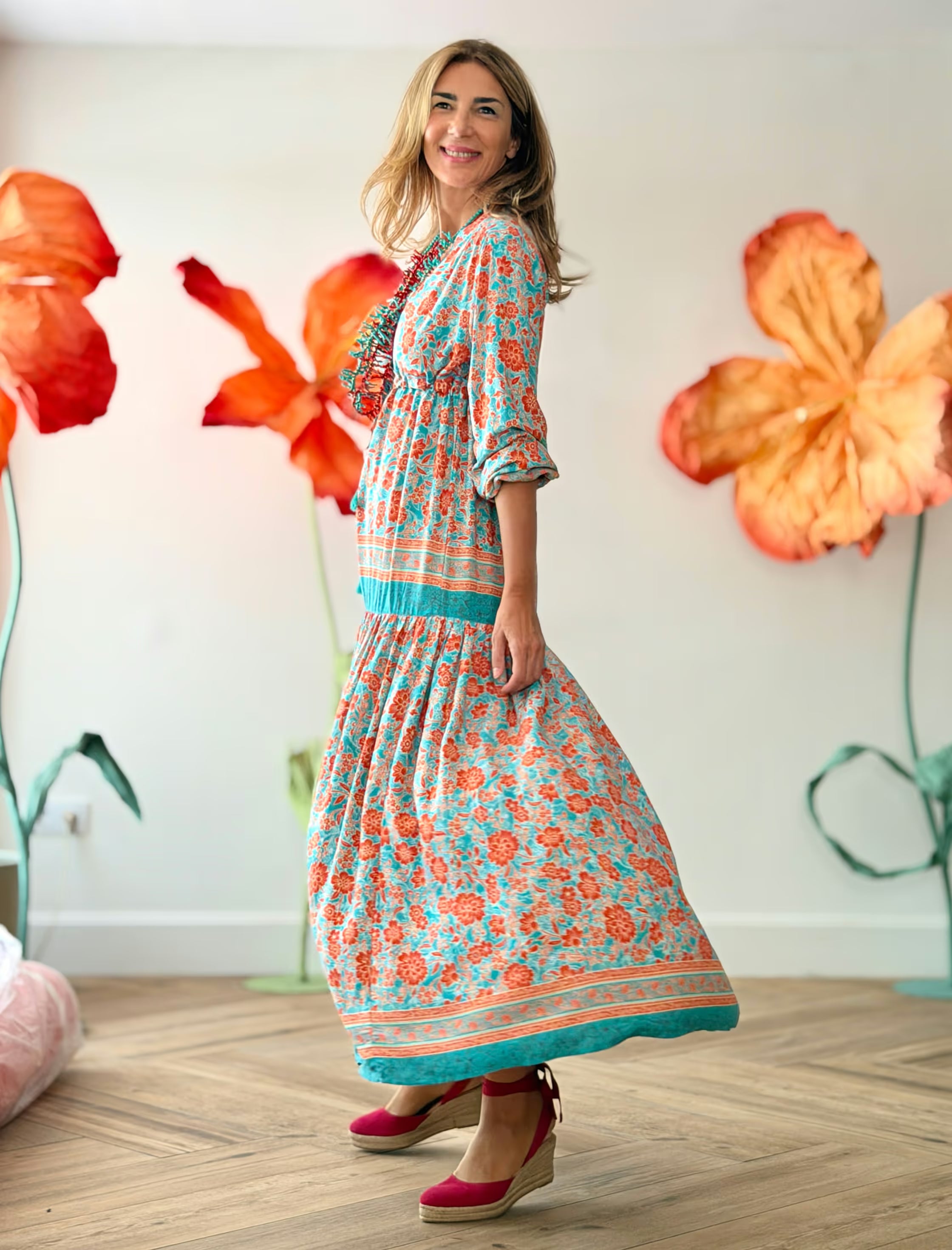 Vestido largo boho estampado