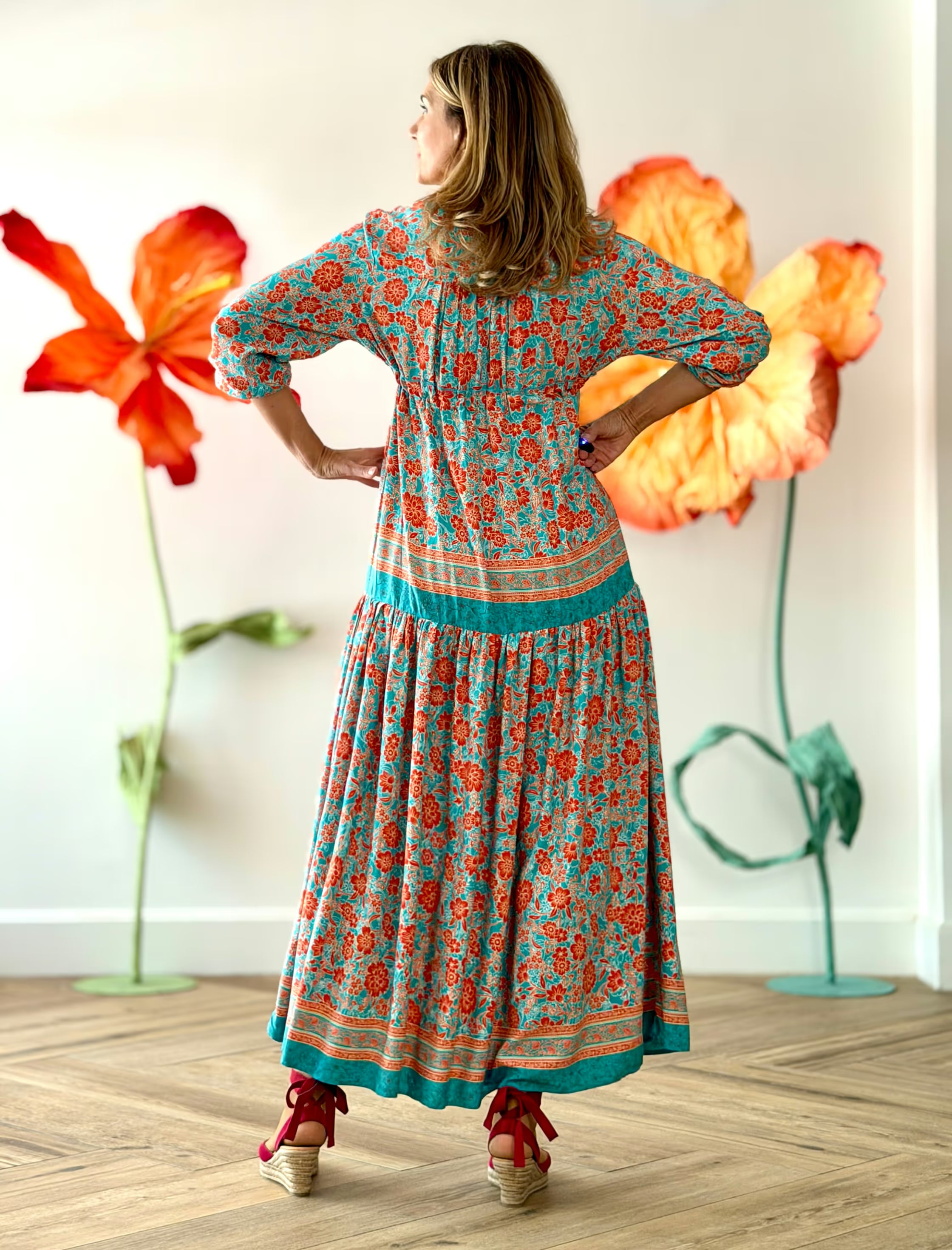Vestido largo boho estampado