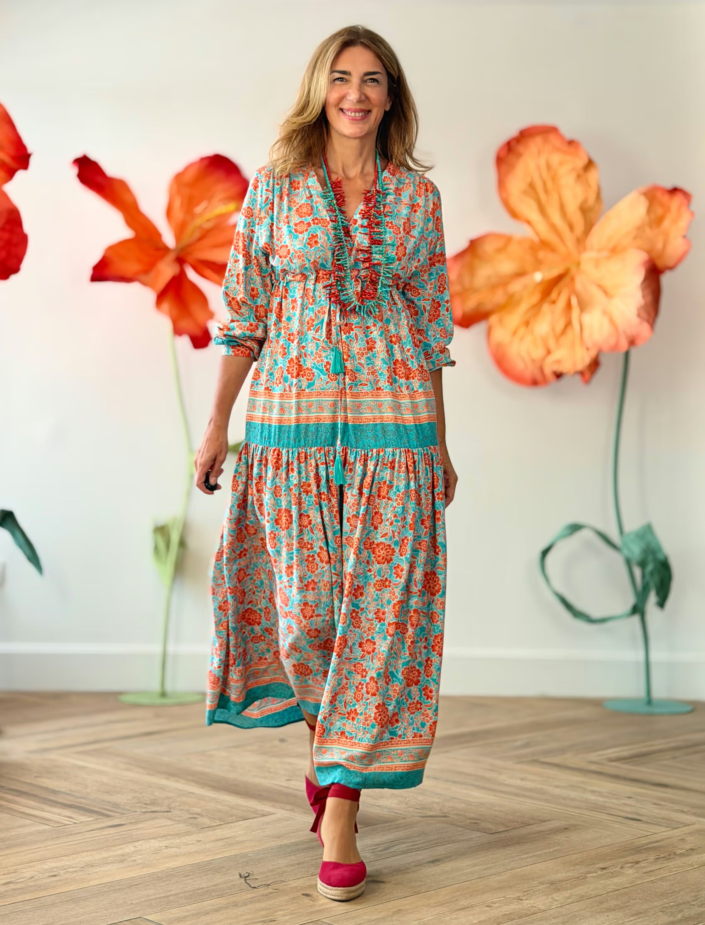 Vestido largo boho estampado