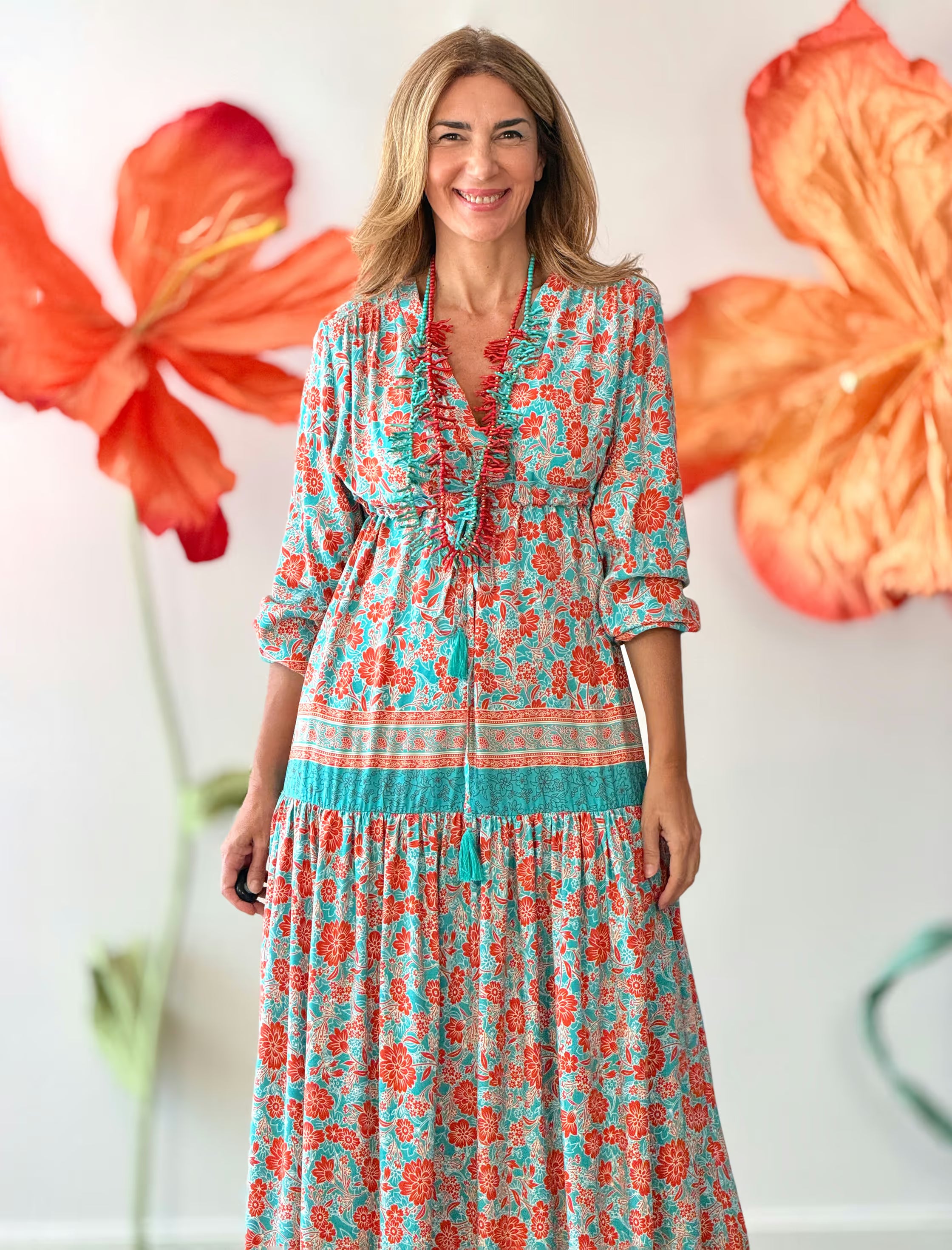 Vestido largo boho estampado