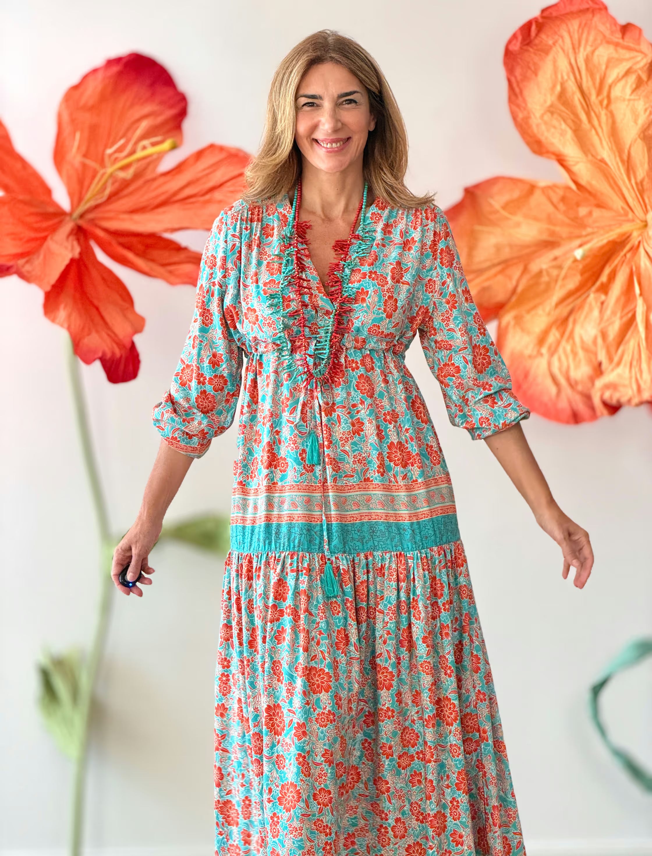 Vestido largo boho estampado