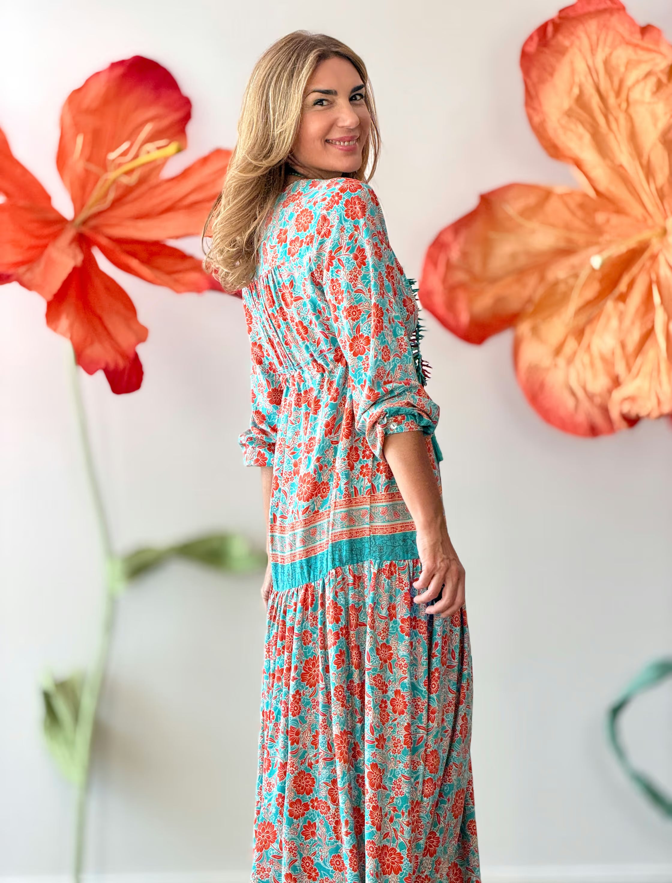 Vestido largo boho estampado