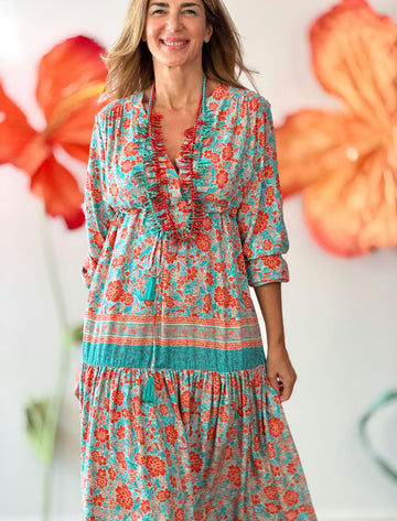 Long printed boho dress