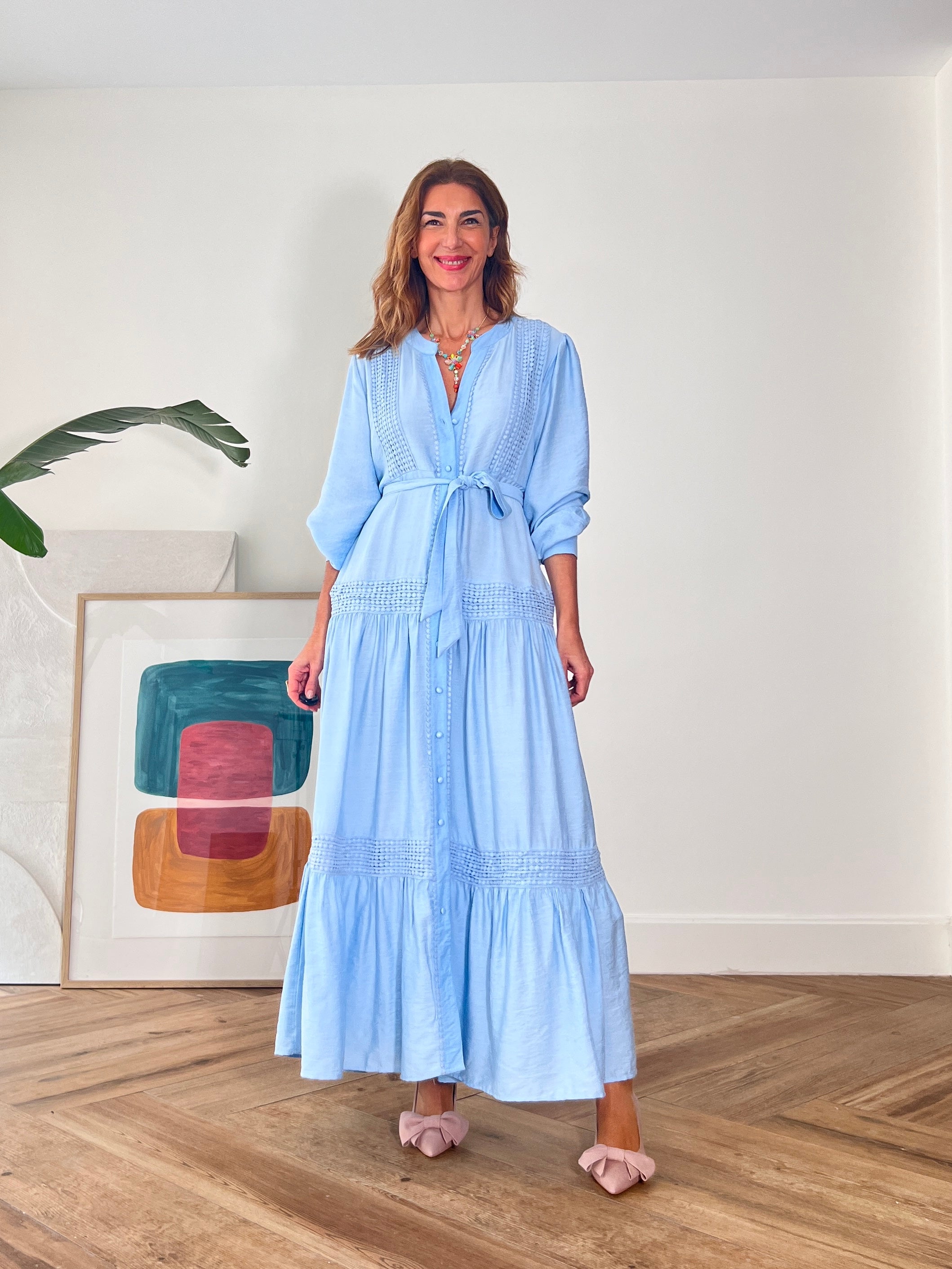 Vestido camisero bonito azul