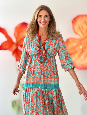 Long printed boho dress