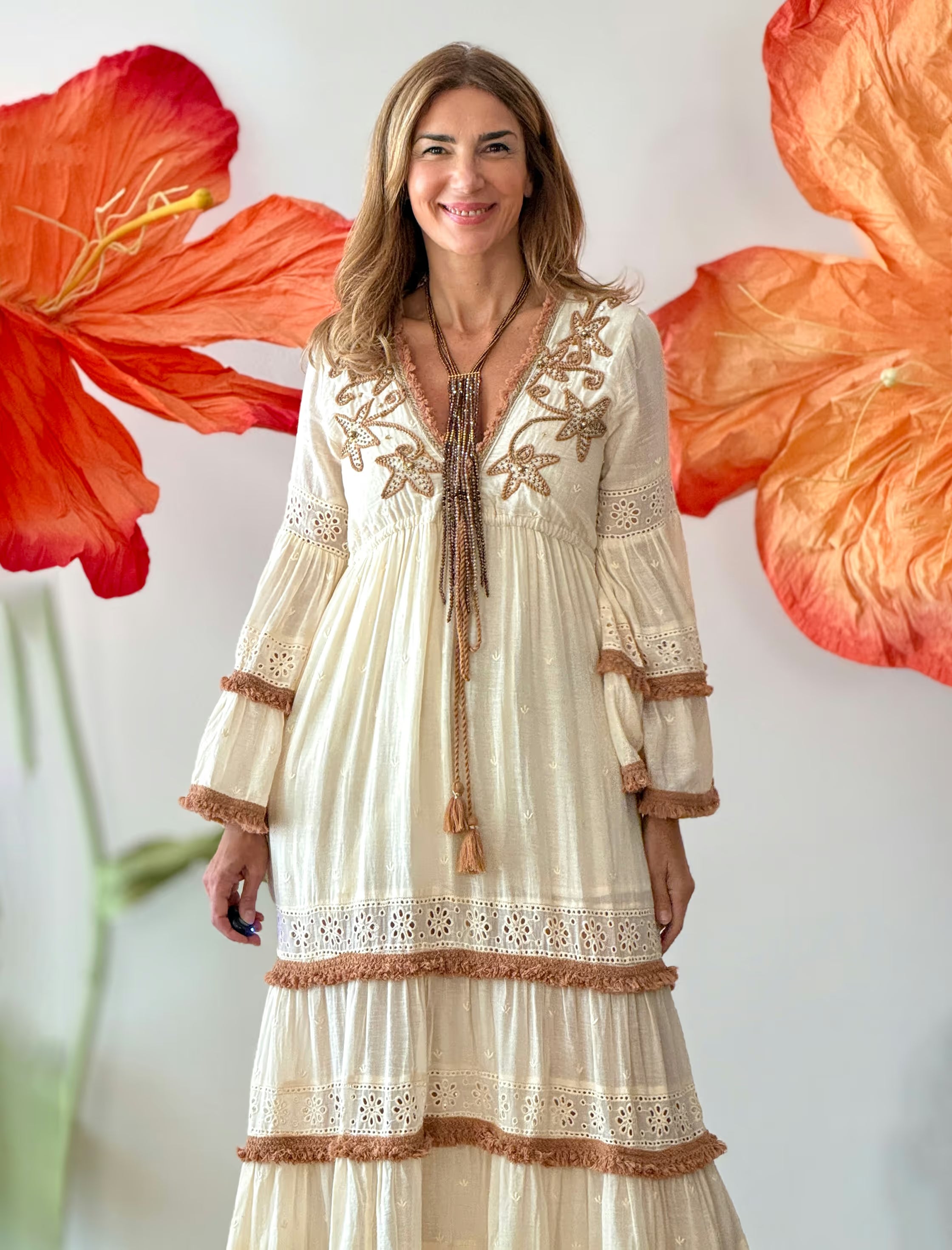 Vestido largo boho natura